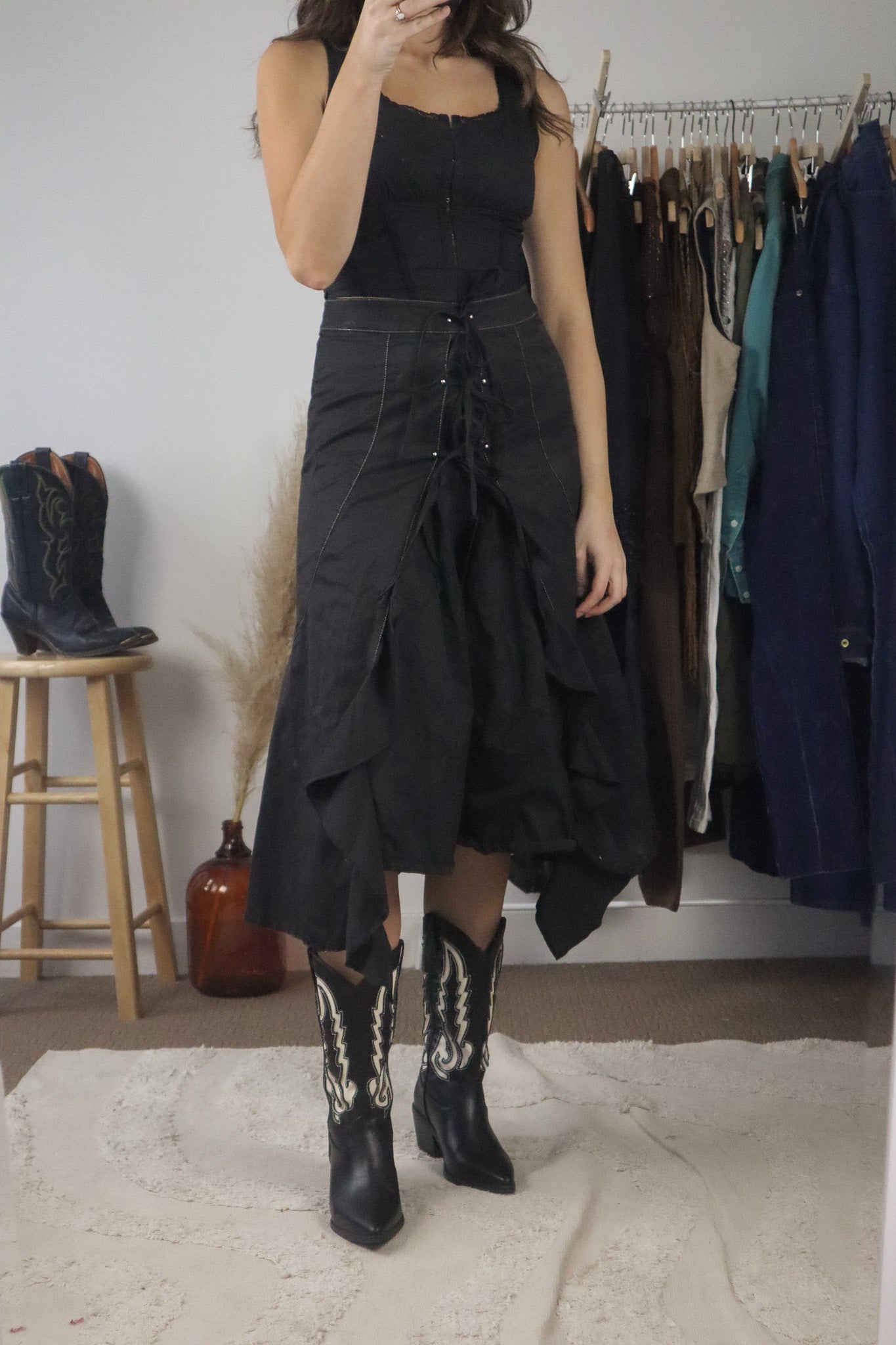 Vintage x Ruffle Midi Skirt (4)
