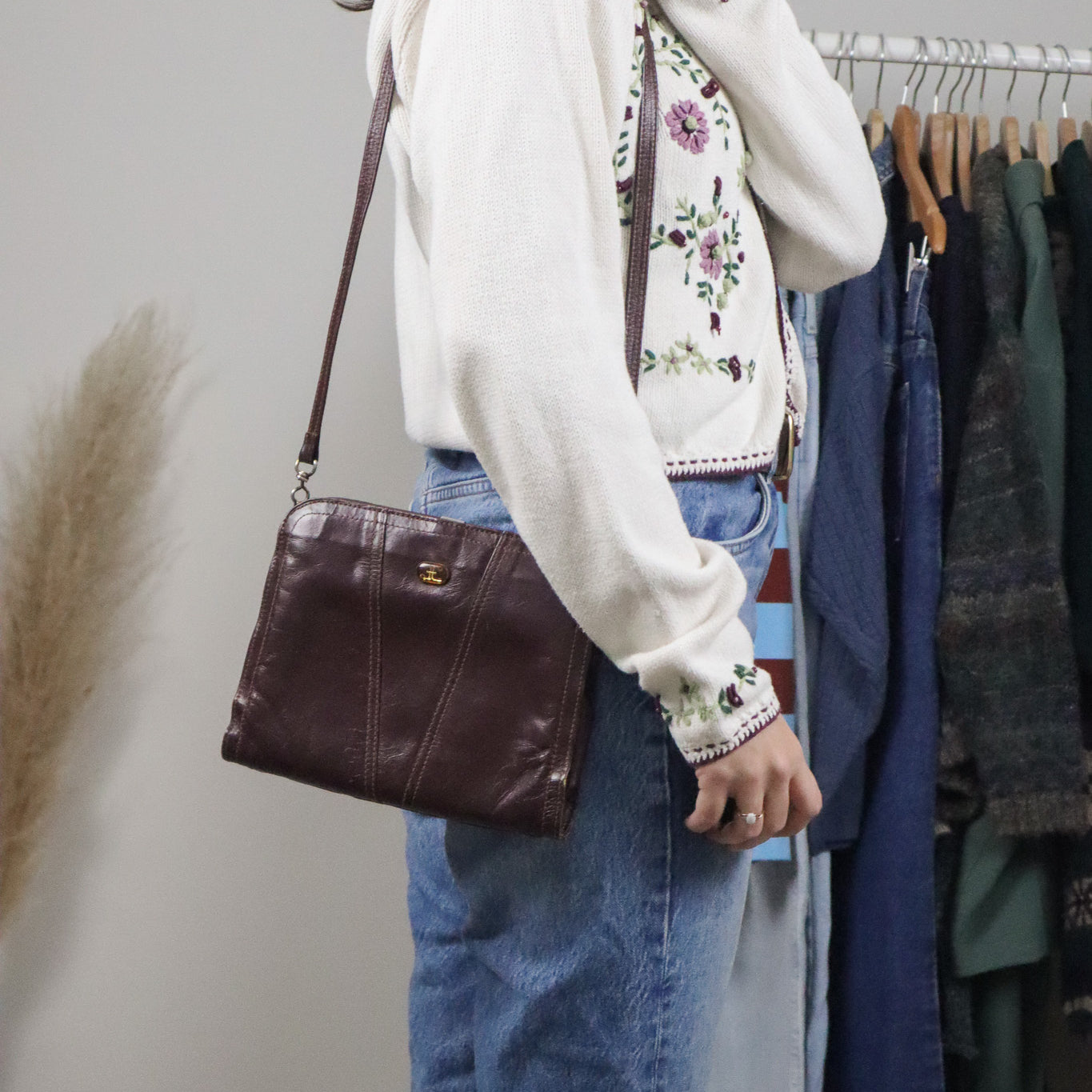 Vintage x Leather Cross-Body Purse