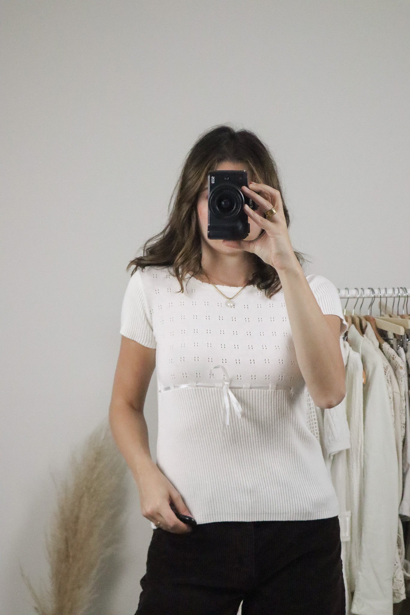 Vintage x Eyelet Short Sleeve Knit (S)