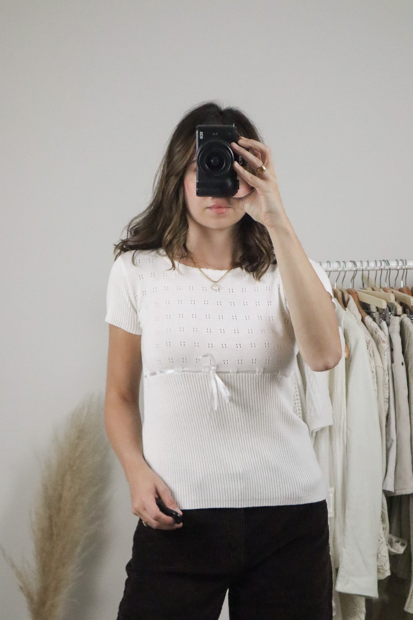 Vintage x Eyelet Short Sleeve Knit (S)