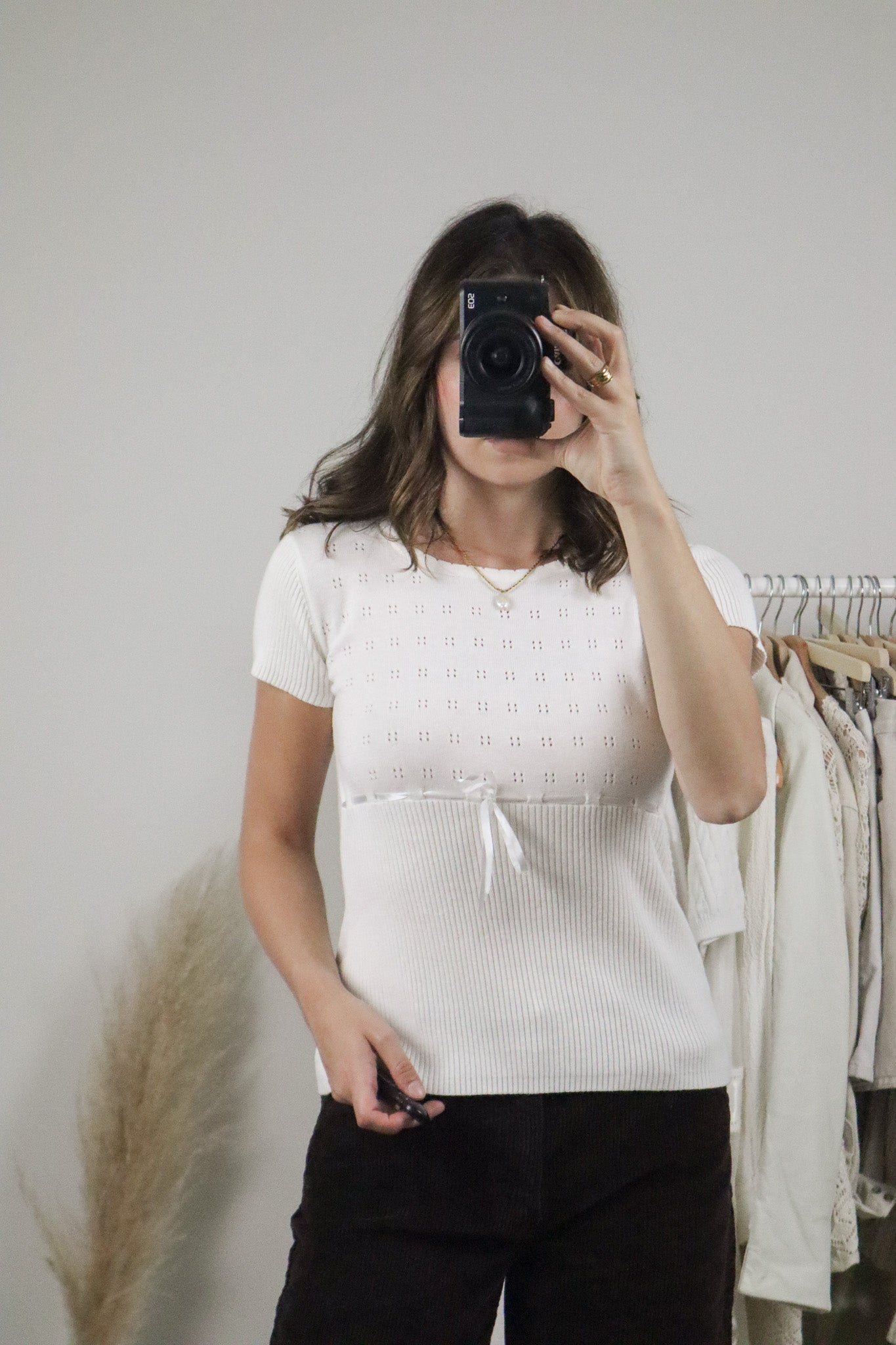 Vintage x Eyelet Short Sleeve Knit (S)