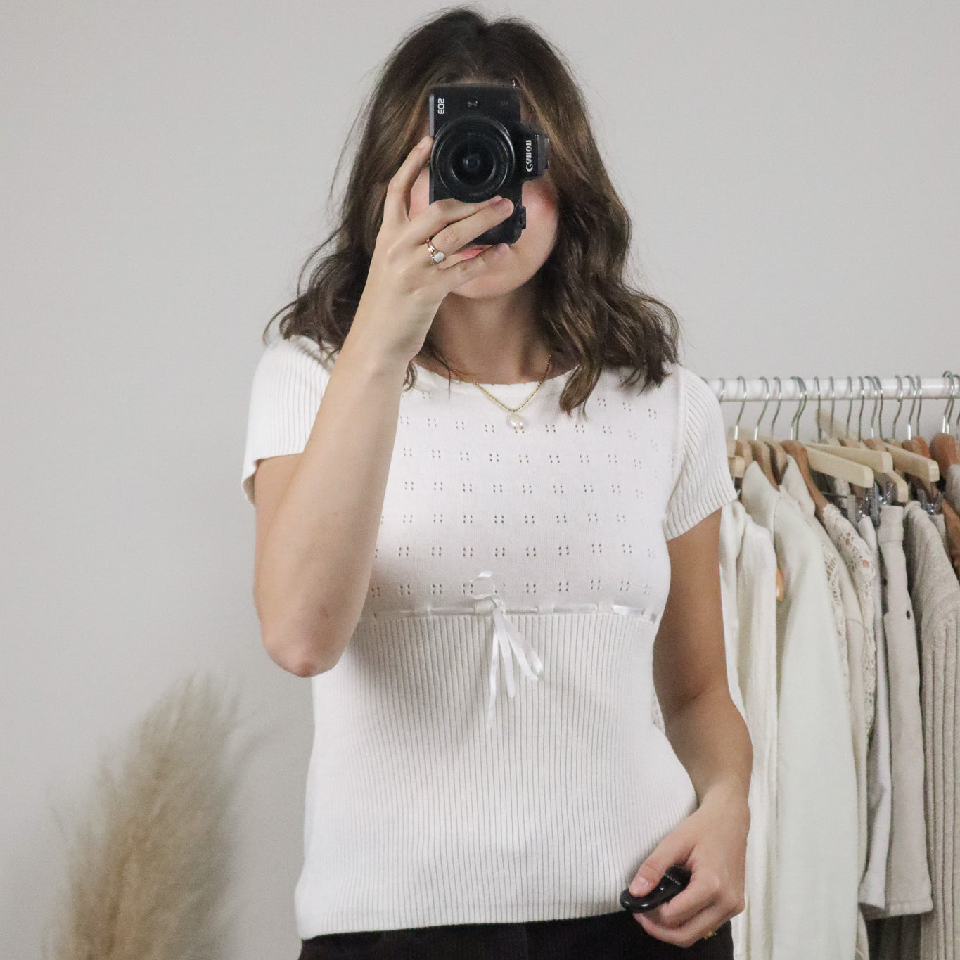 Vintage x Eyelet Short Sleeve Knit (S)