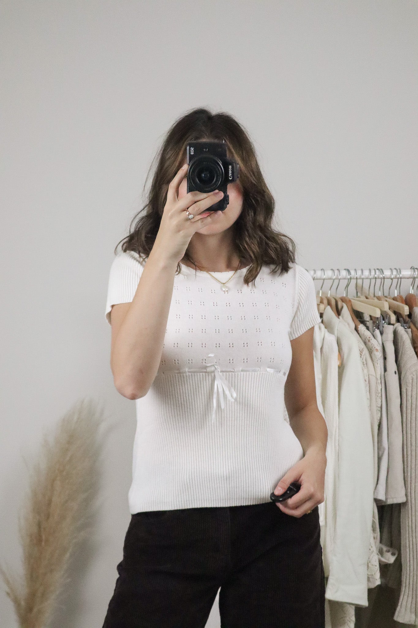 Vintage x Eyelet Short Sleeve Knit (S)