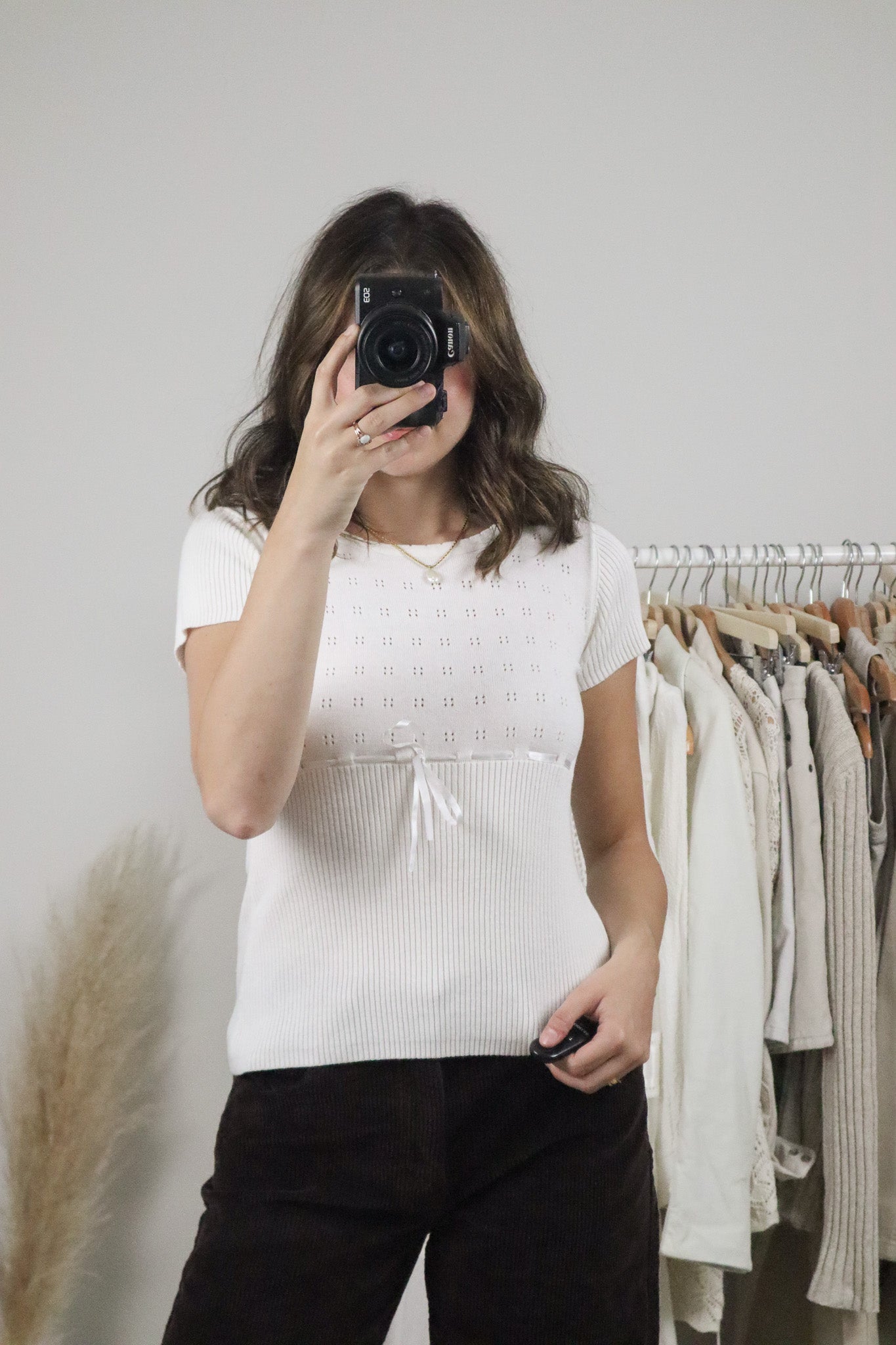 Vintage x Eyelet Short Sleeve Knit (S)