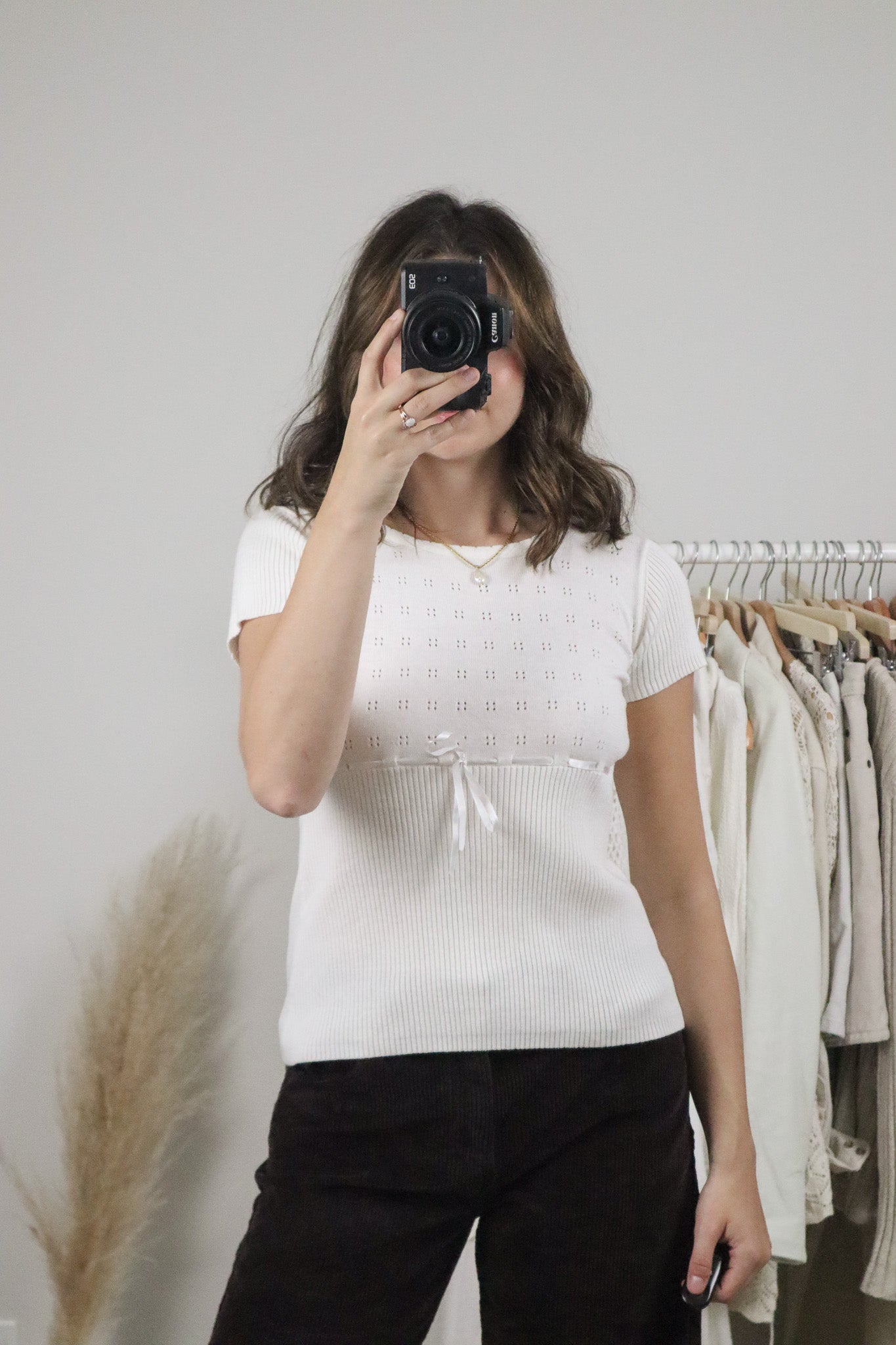 Vintage x Eyelet Short Sleeve Knit (S)