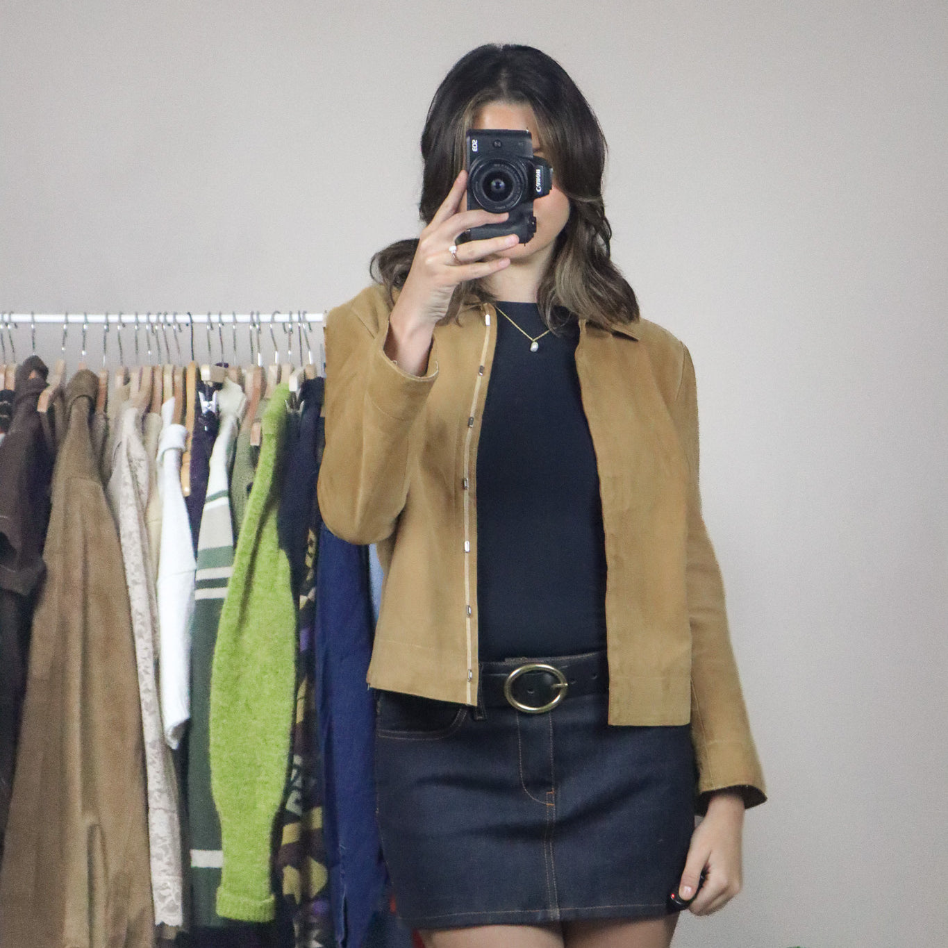 Vintage x Cropped Suede Coat (XXS/XS)