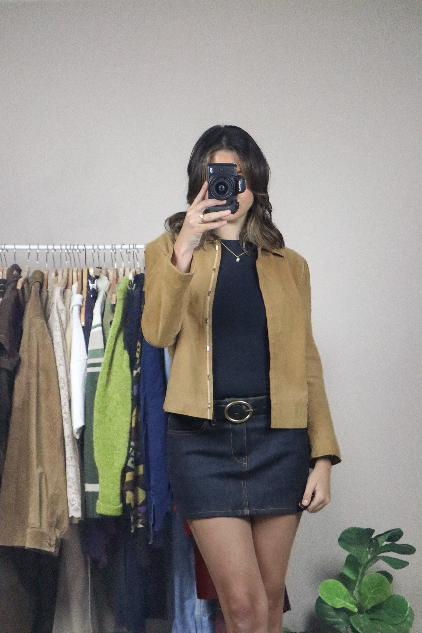 Vintage x Cropped Suede Coat (XXS/XS)