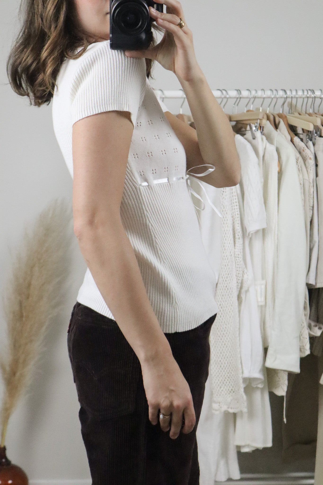 Vintage x Eyelet Short Sleeve Knit (S)