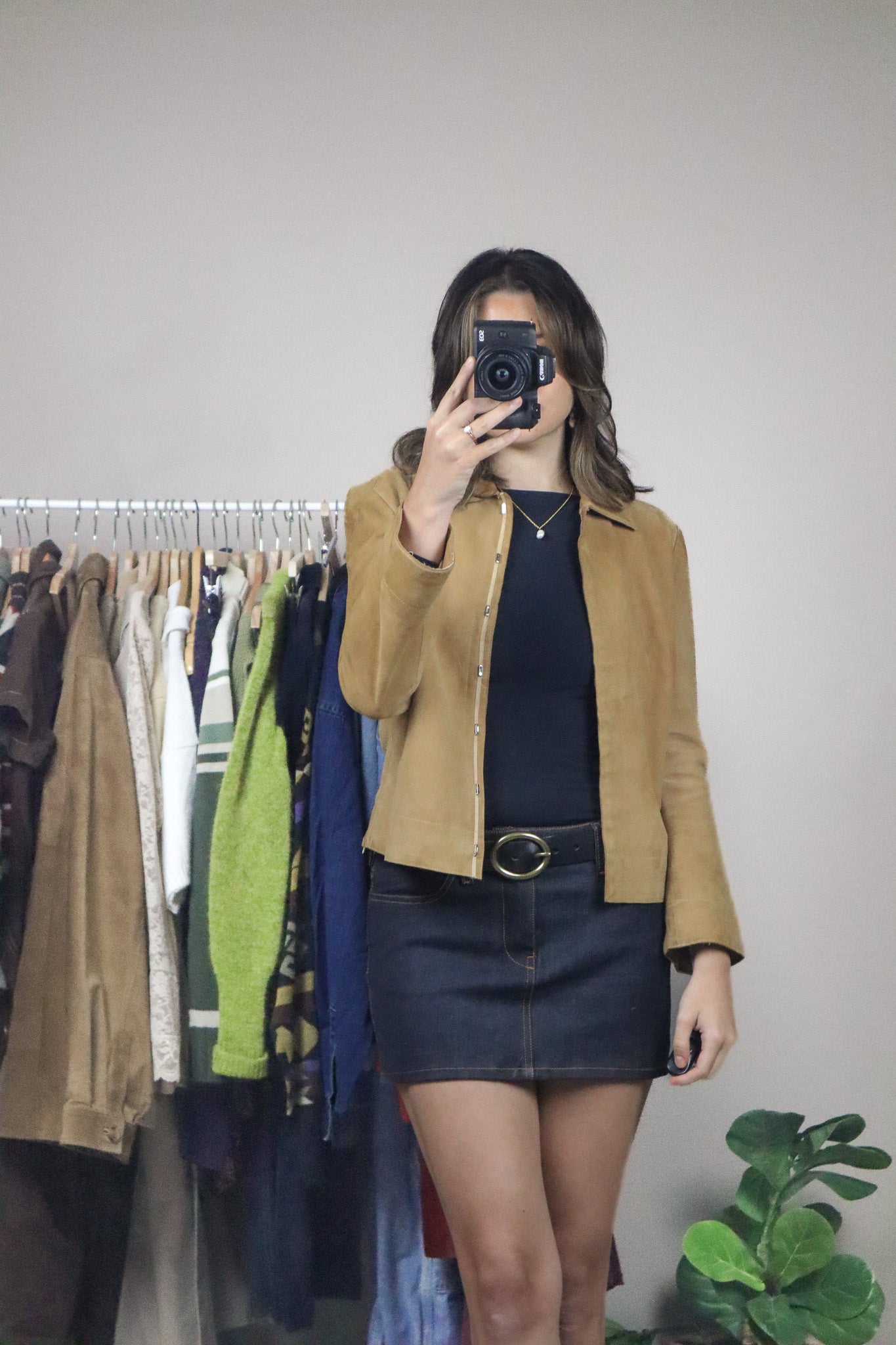 Vintage x Cropped Suede Coat (XXS/XS)