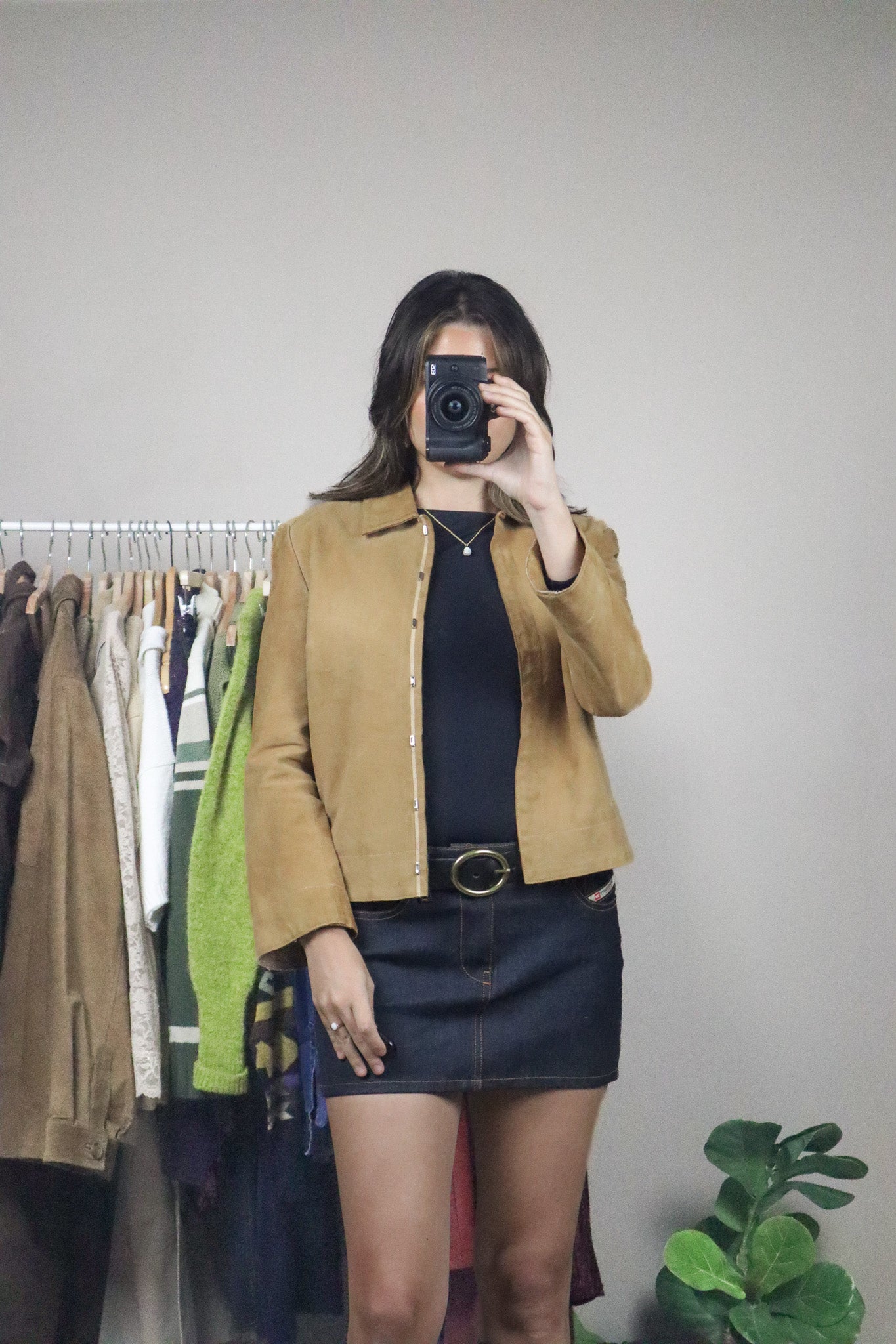Vintage x Cropped Suede Coat (XXS/XS)