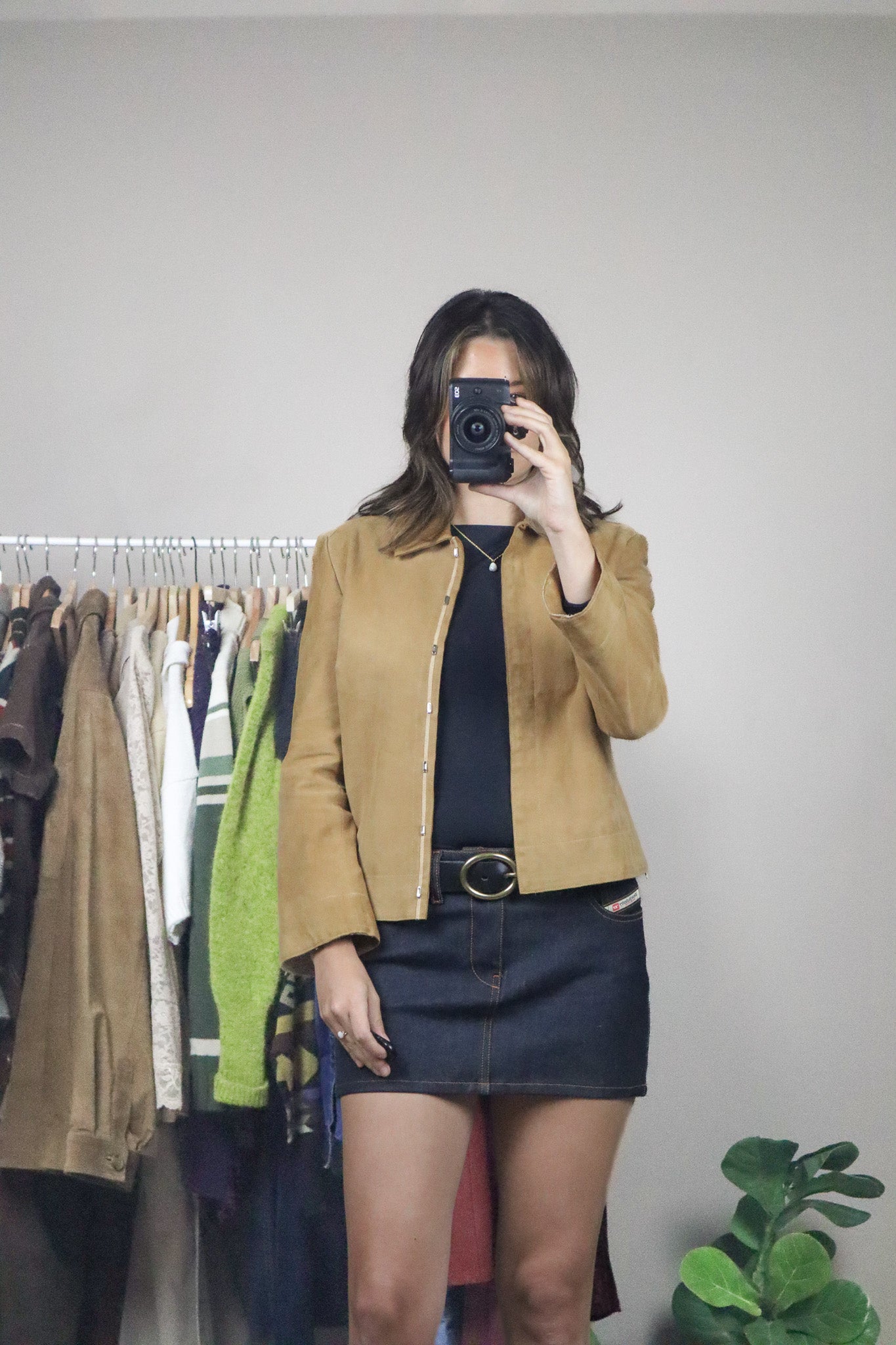Vintage x Cropped Suede Coat (XXS/XS)