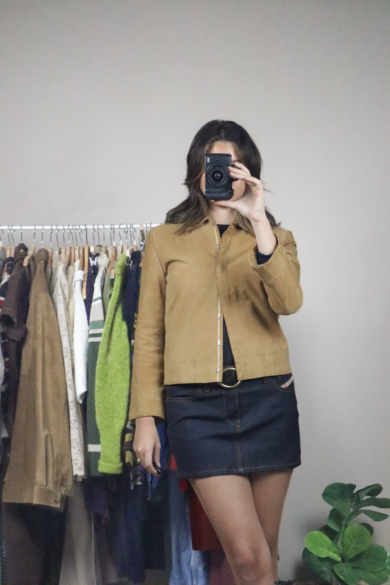Vintage x Cropped Suede Coat (XXS/XS)