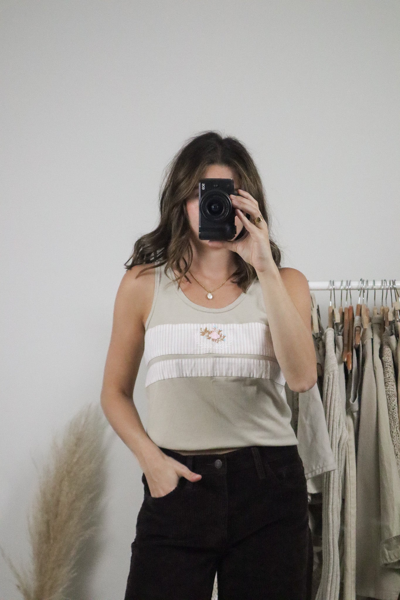 Vintage x Embroidered Tank (M)