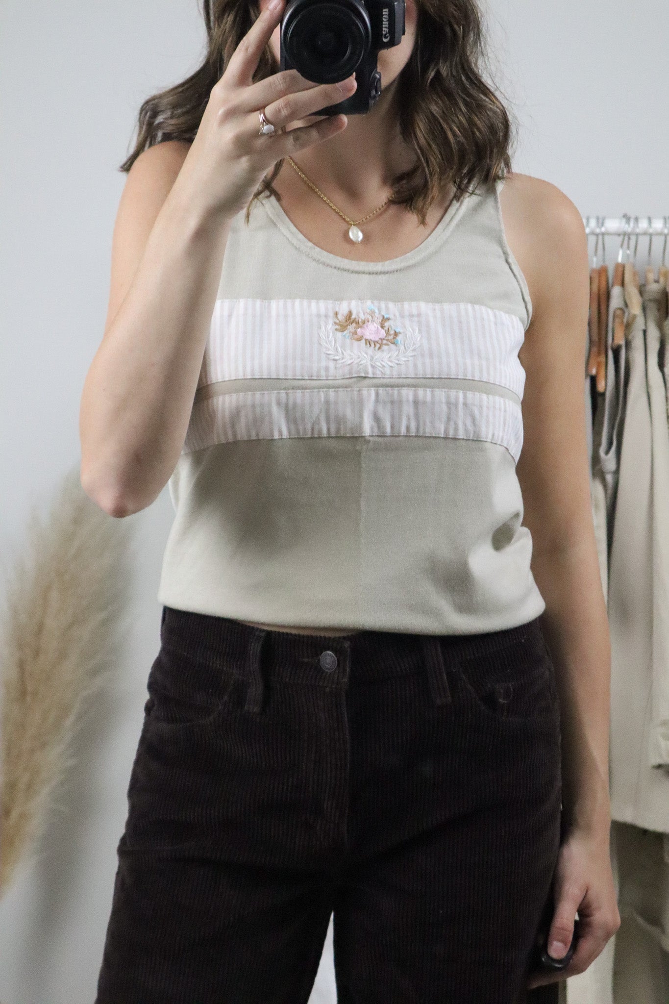 Vintage x Embroidered Tank (M)