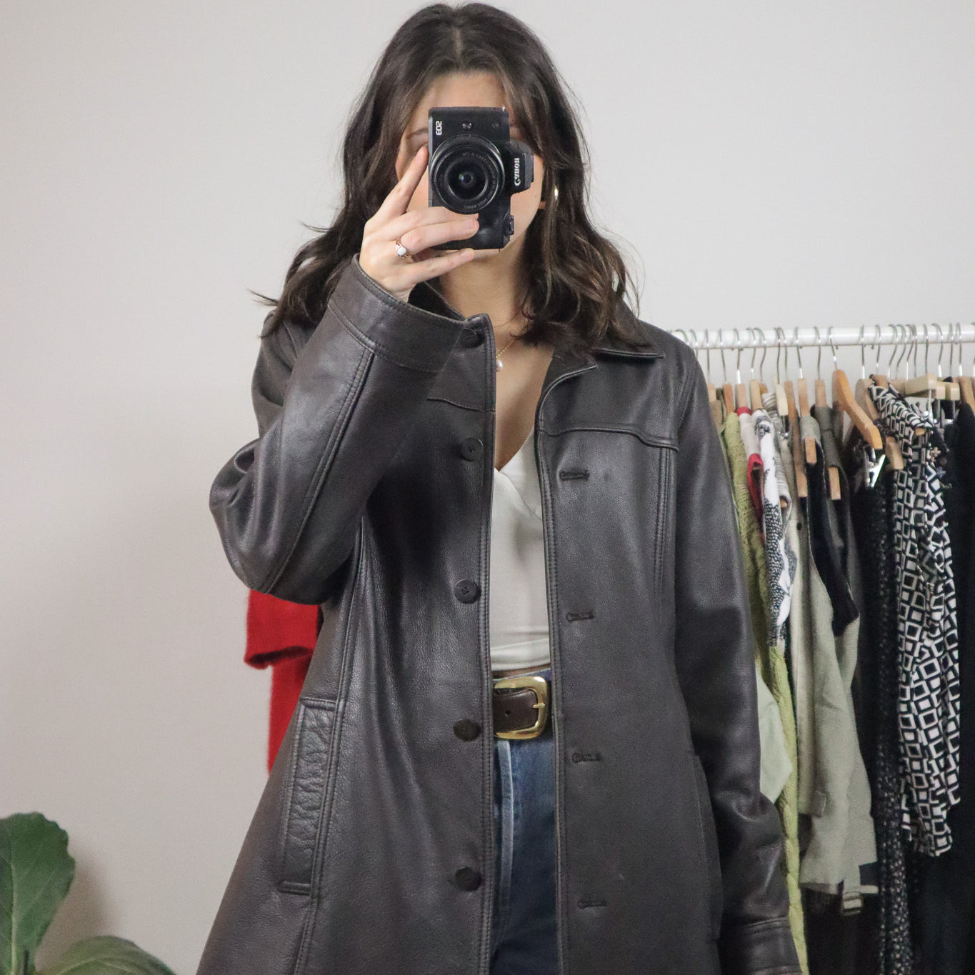 Vintage x Dainer Long Leather Blazer (M)