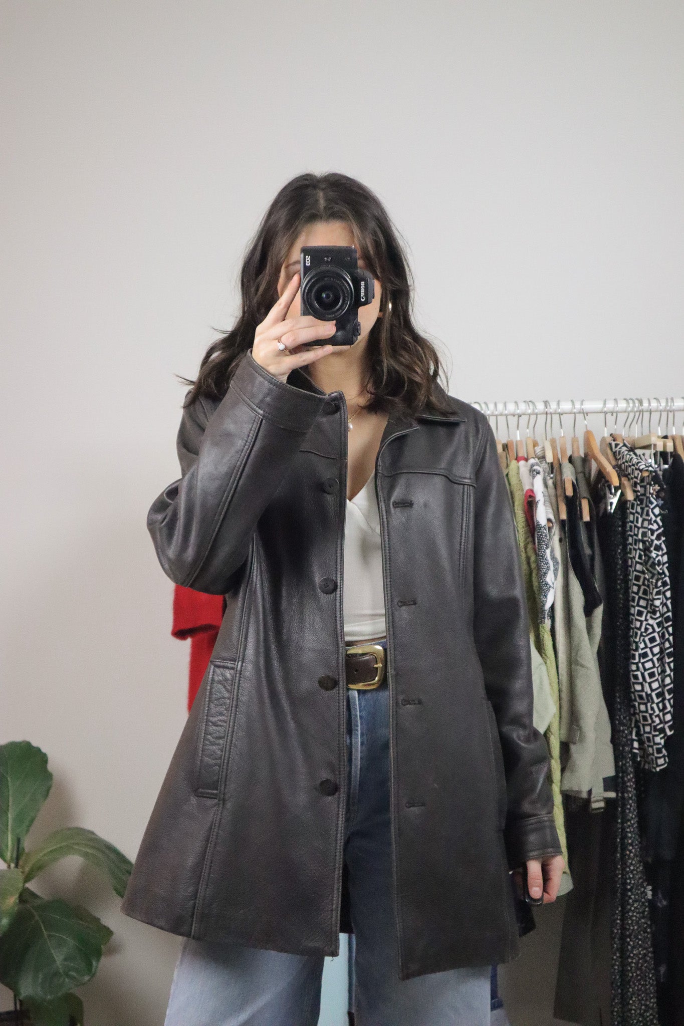 Vintage x Dainer Long Leather Blazer (M)