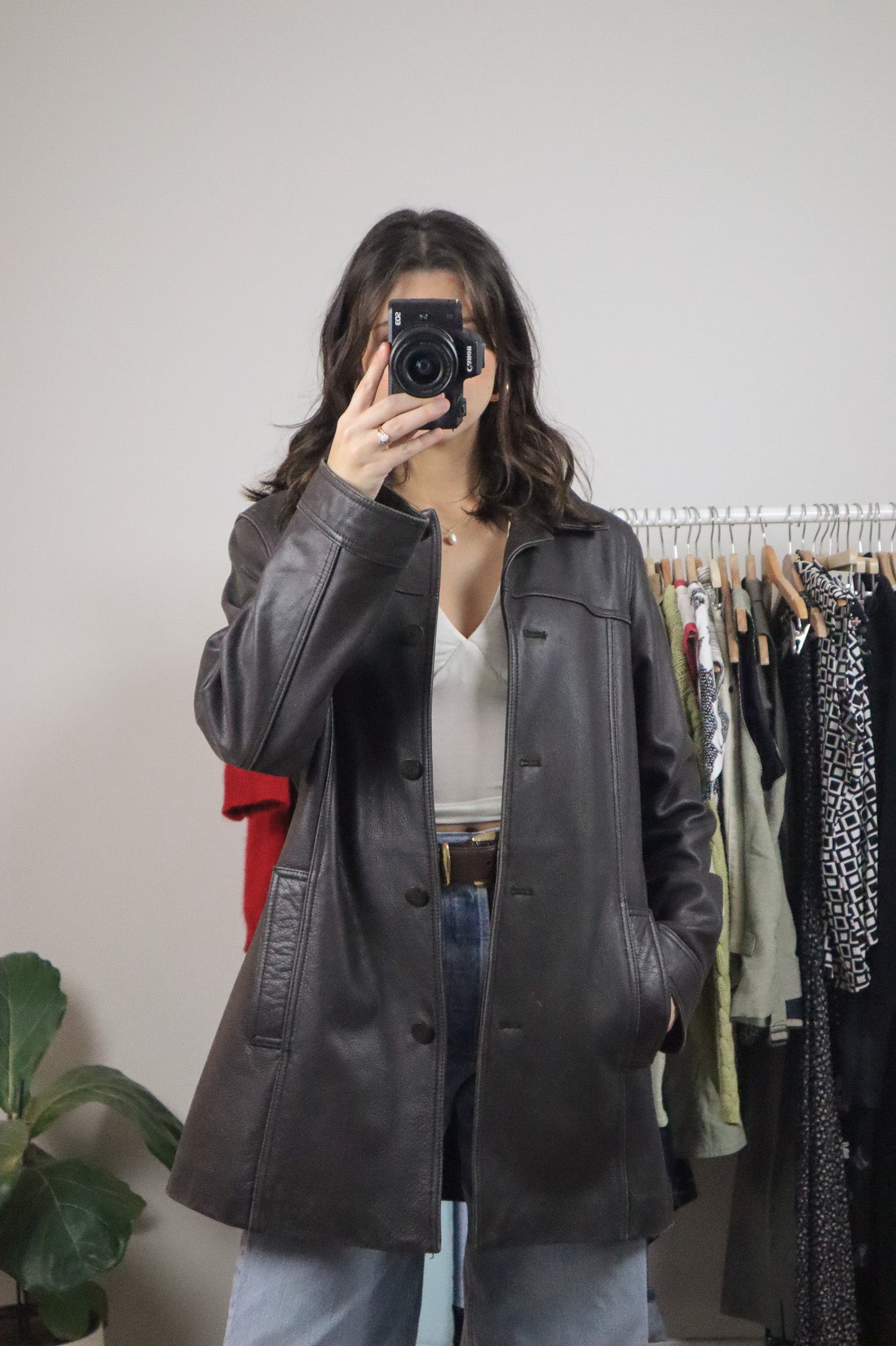Vintage x Dainer Long Leather Blazer (M)