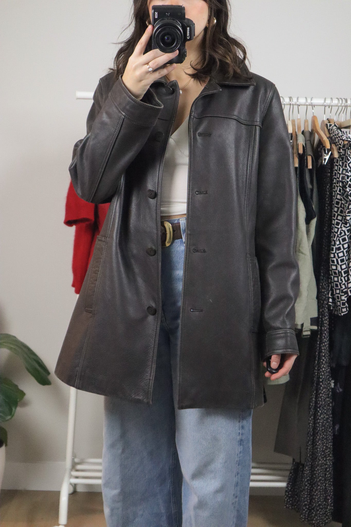 Vintage x Dainer Long Leather Blazer (M)