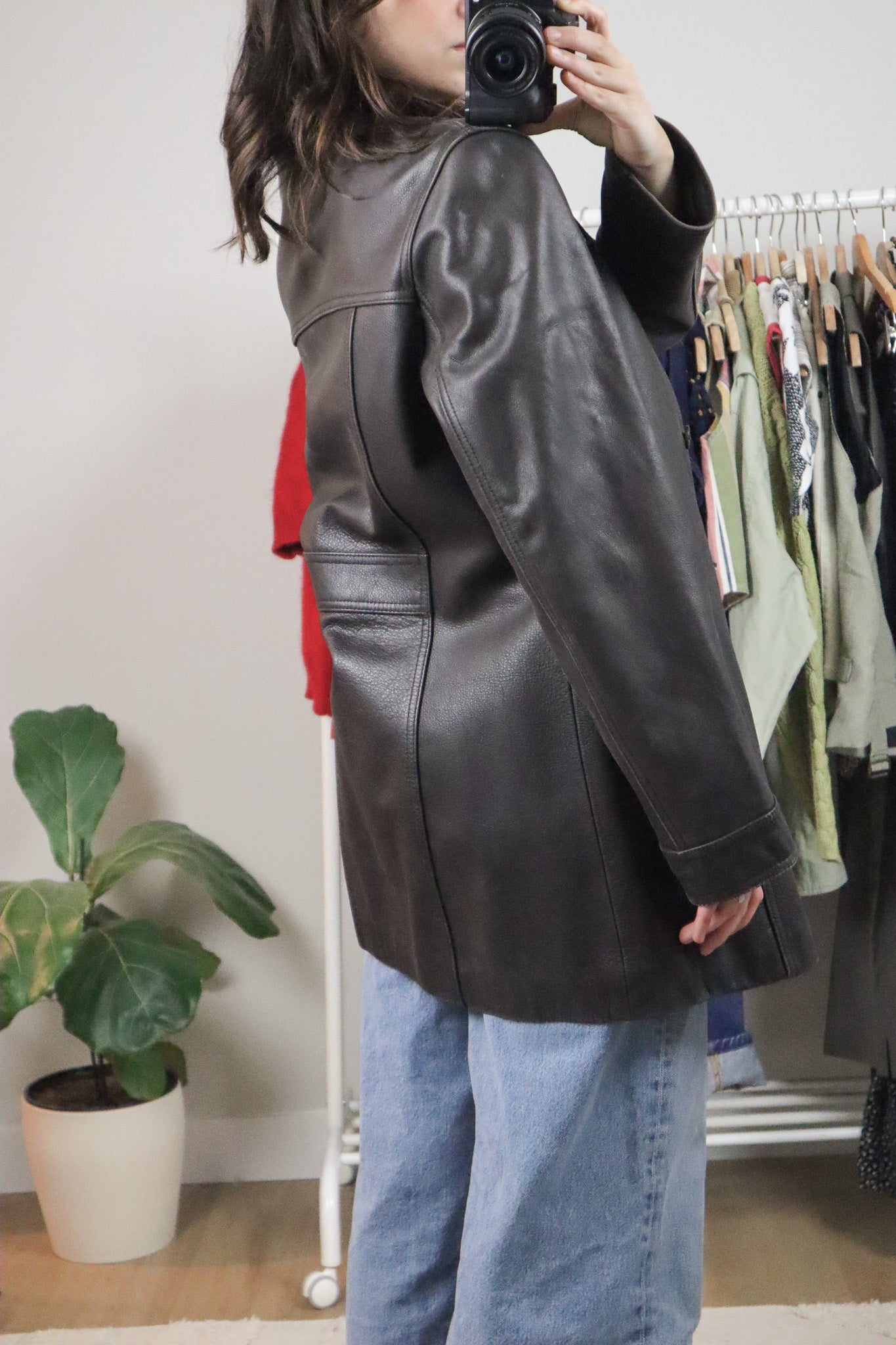Vintage x Dainer Long Leather Blazer (M)