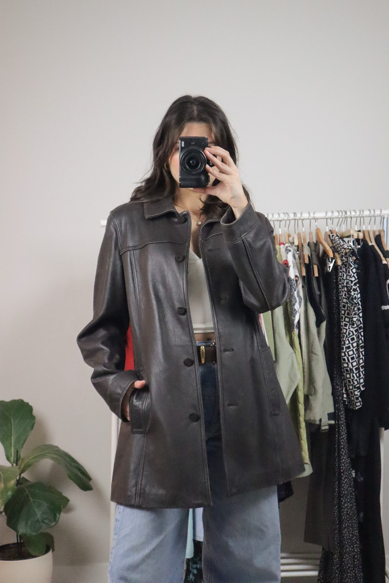 Vintage x Dainer Long Leather Blazer (M)