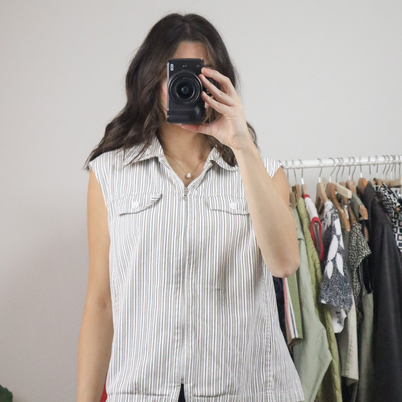 Made in Canada x Vintage x Striped Zip-Up Vest (XL)