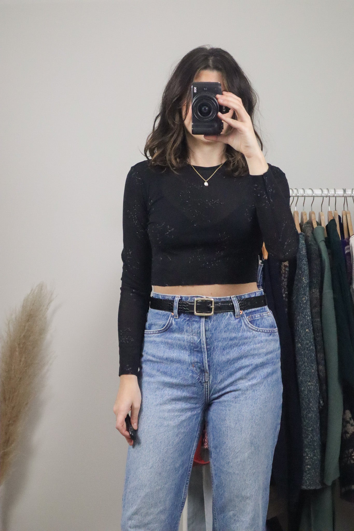 Modern x Mesh Glitter Crop Top (S)