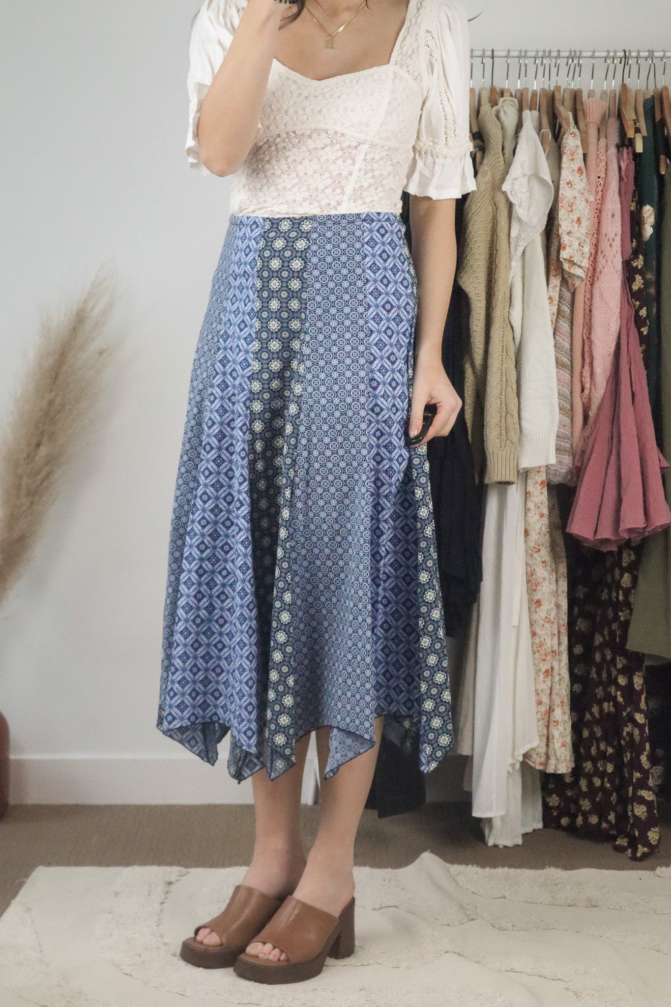 Vintage x Pattered Midi Skirt (32)
