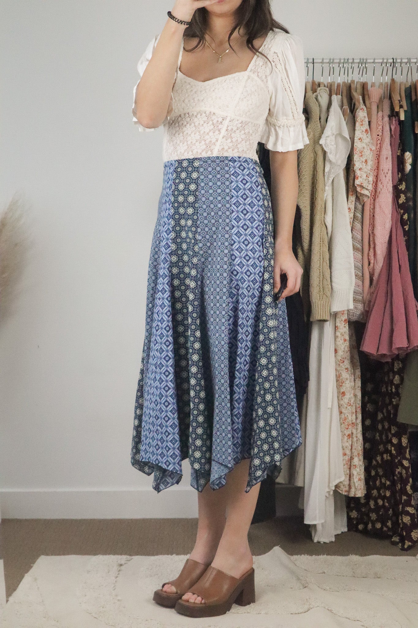 Vintage x Pattered Midi Skirt (32)