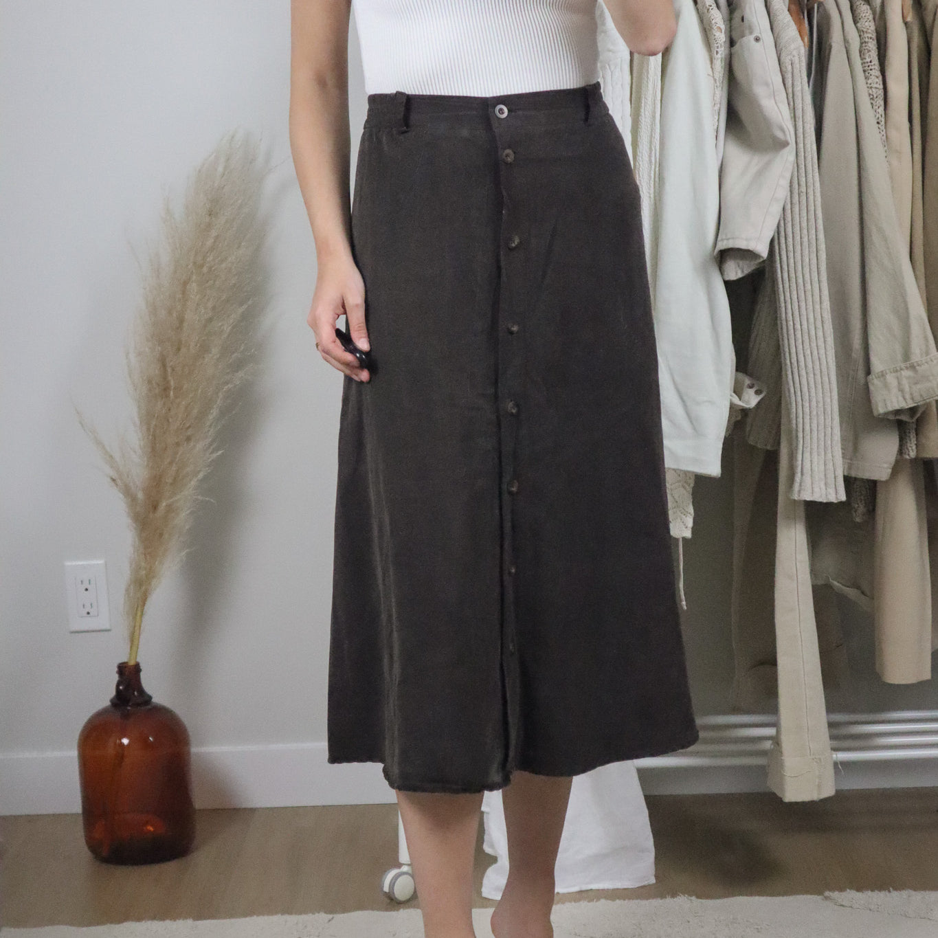 Made in USA x Vintage x Button Maxi Skirt (L)