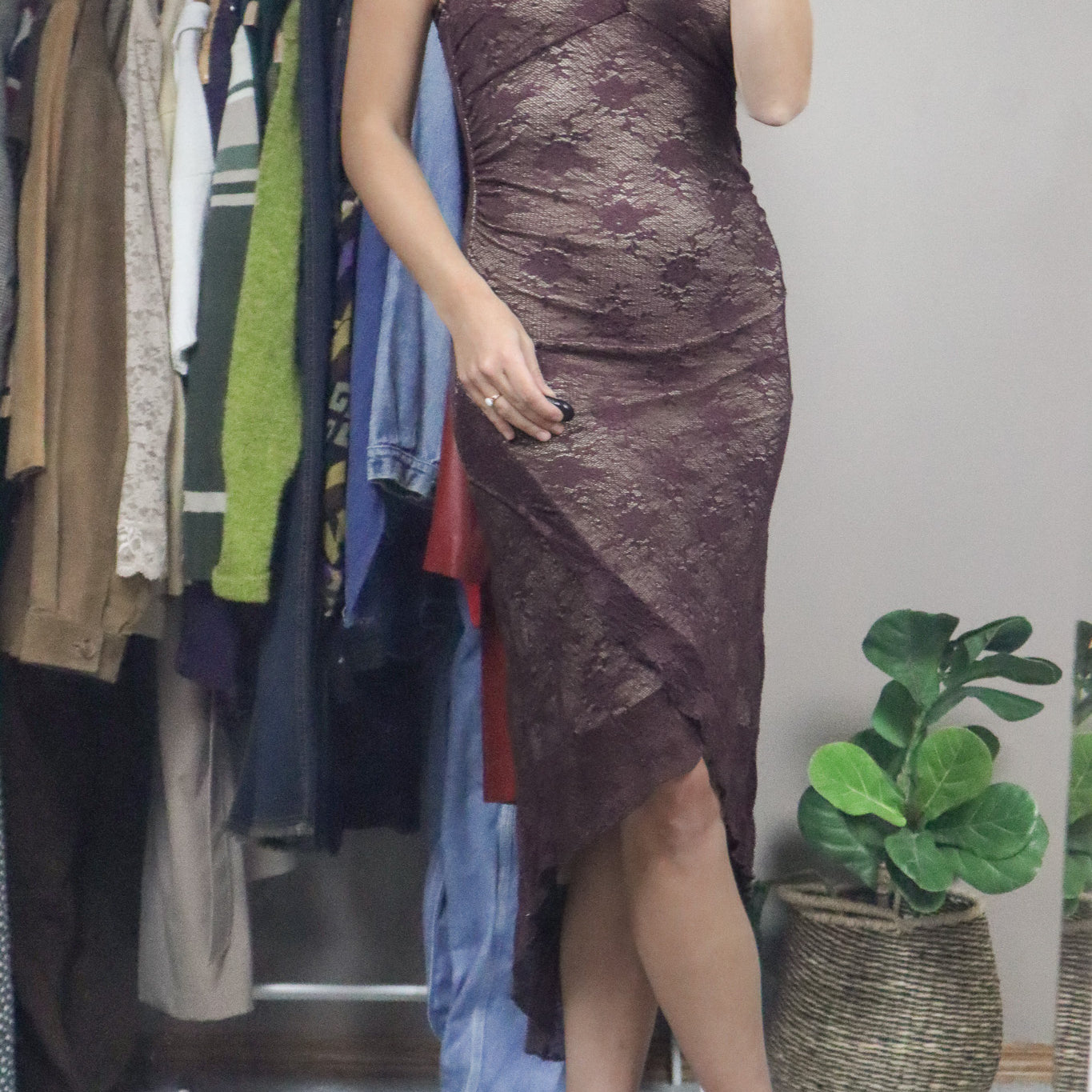Made in USA x Vintage x Lace Maxi Dress (XS/S)
