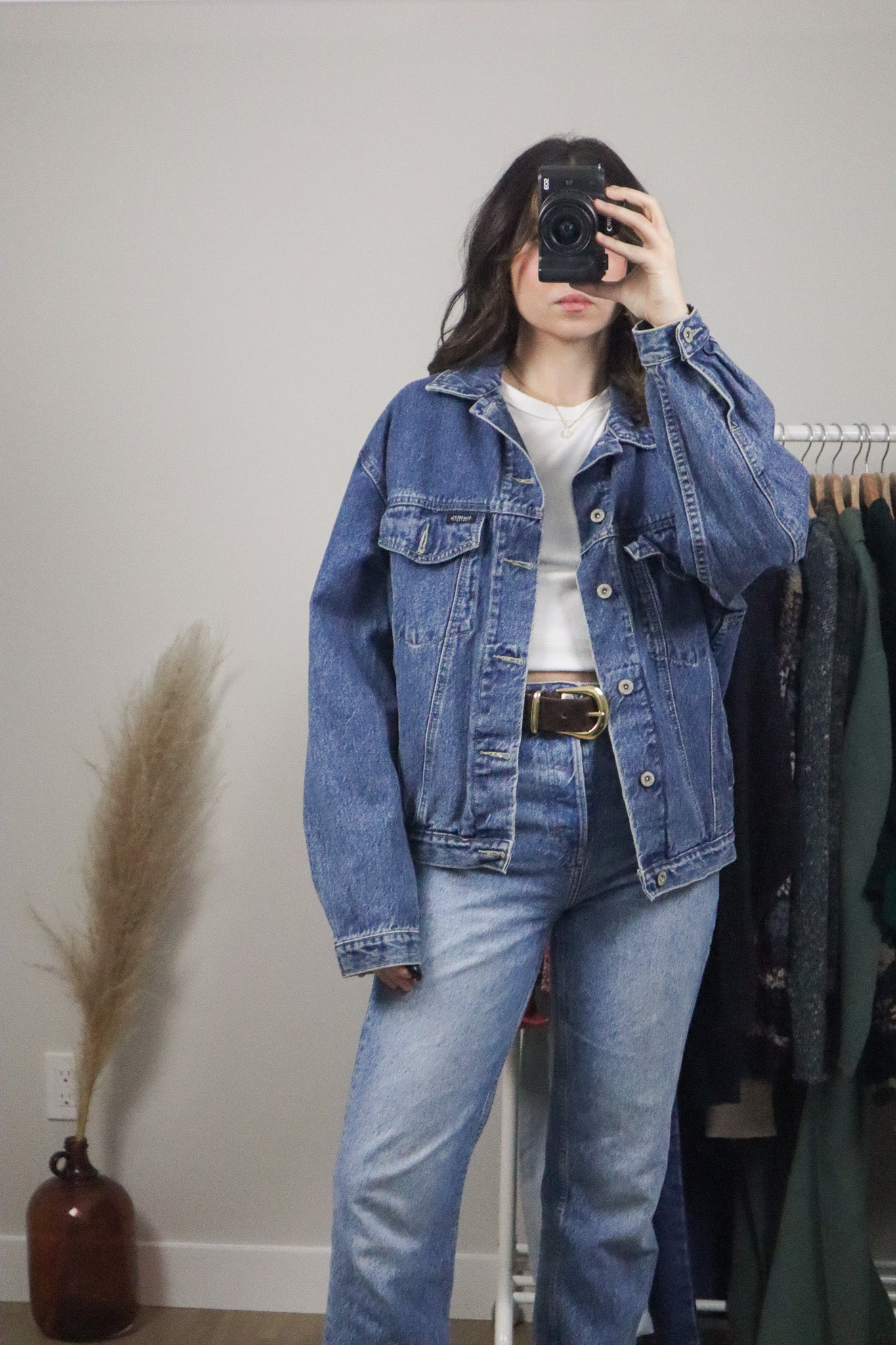 Vintage x 90s Oversized Denim Trucker Jacket (S/M)
