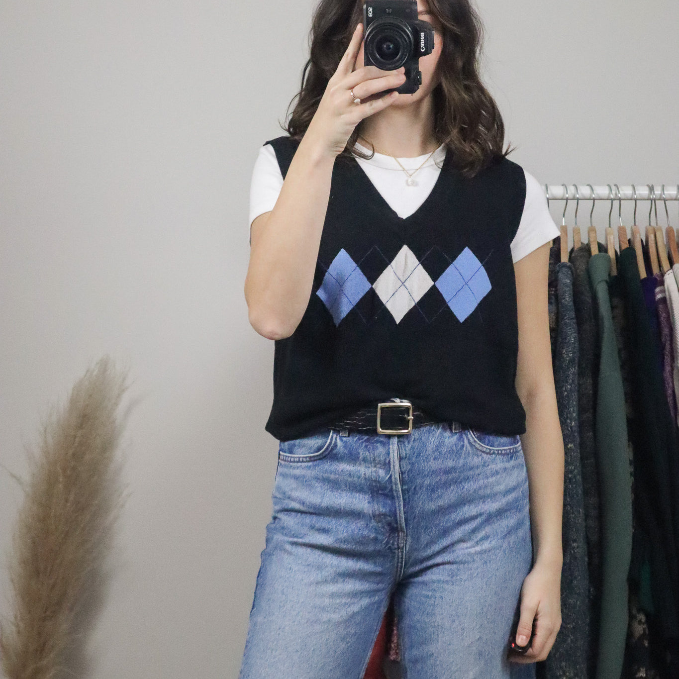 Vintage x Argyle Sweater Vest (M/L)