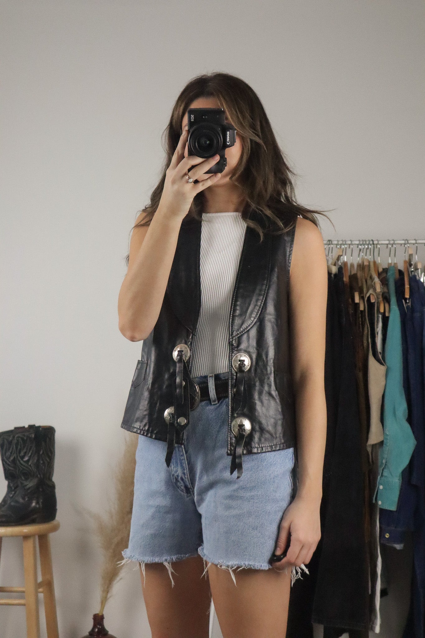 Vintage x Leather Vest (M)
