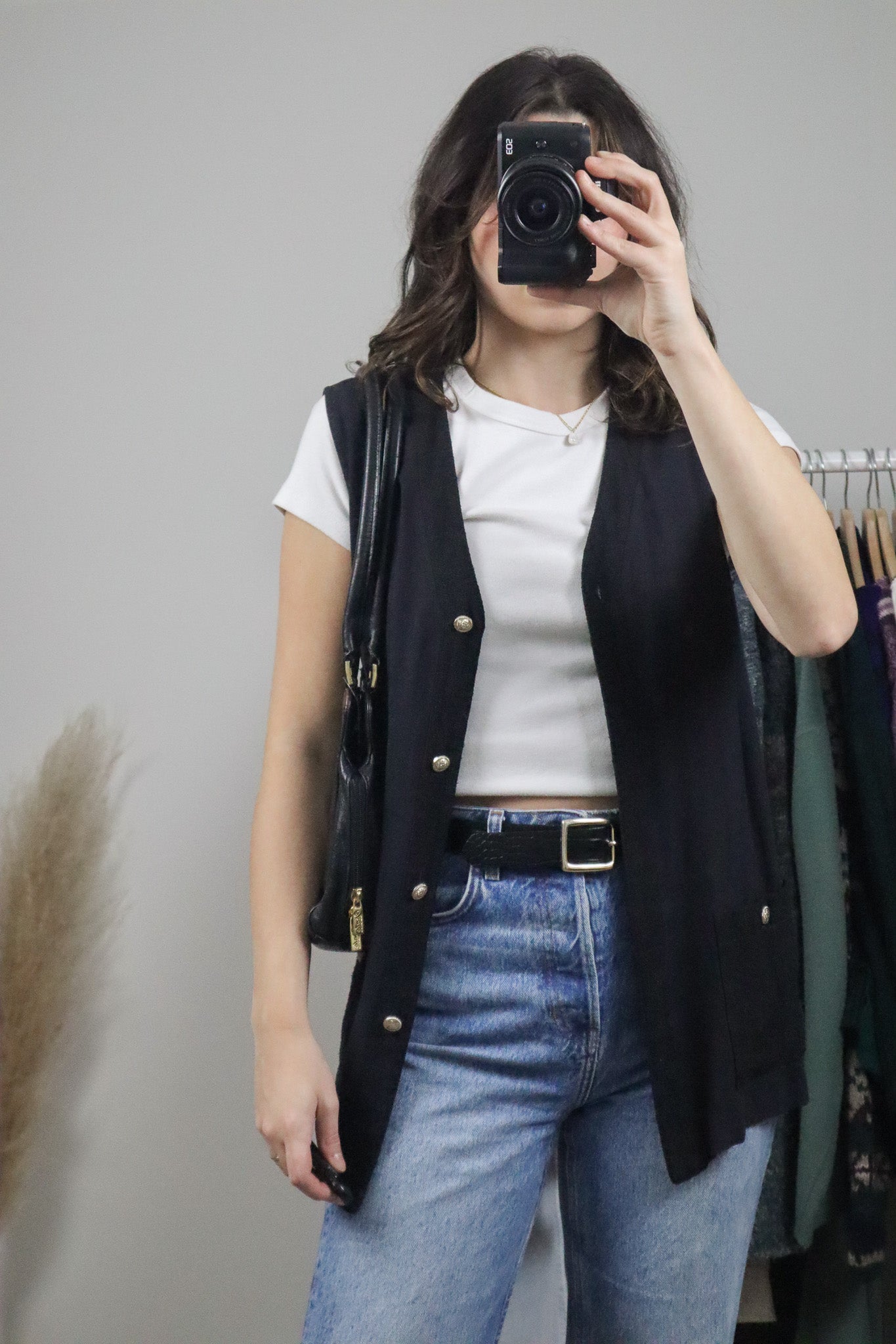 Vintage x Faux Leather Contrast Purse
