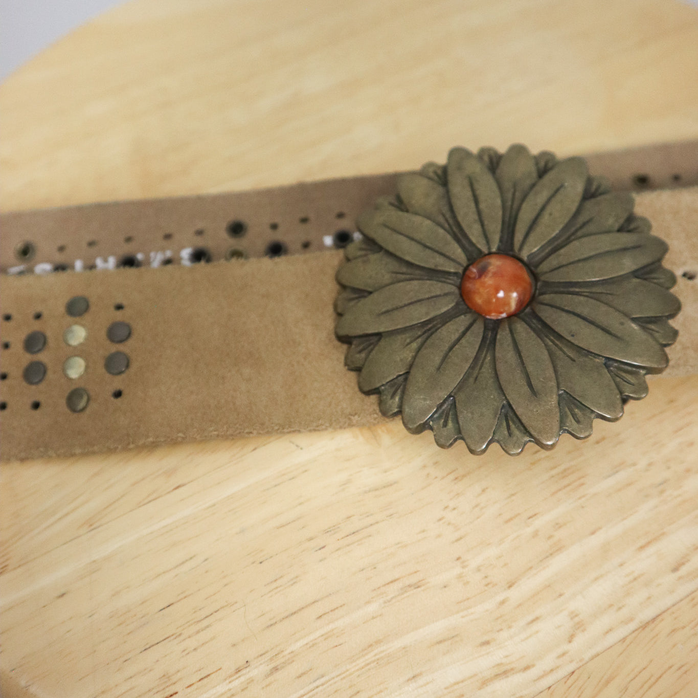 Vintage x Suede Flower Belt (M)