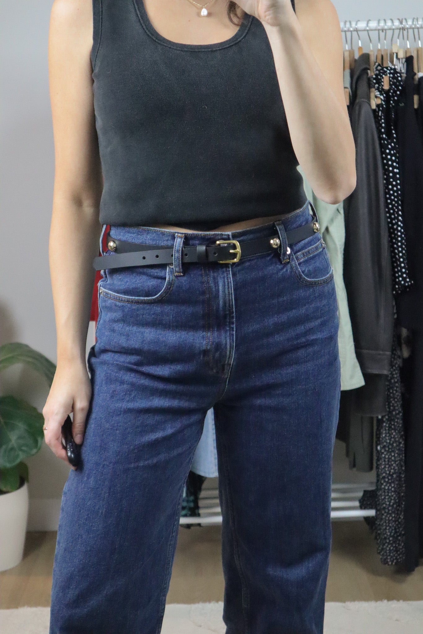 Made in Canada x Studded Leather Belt (M)