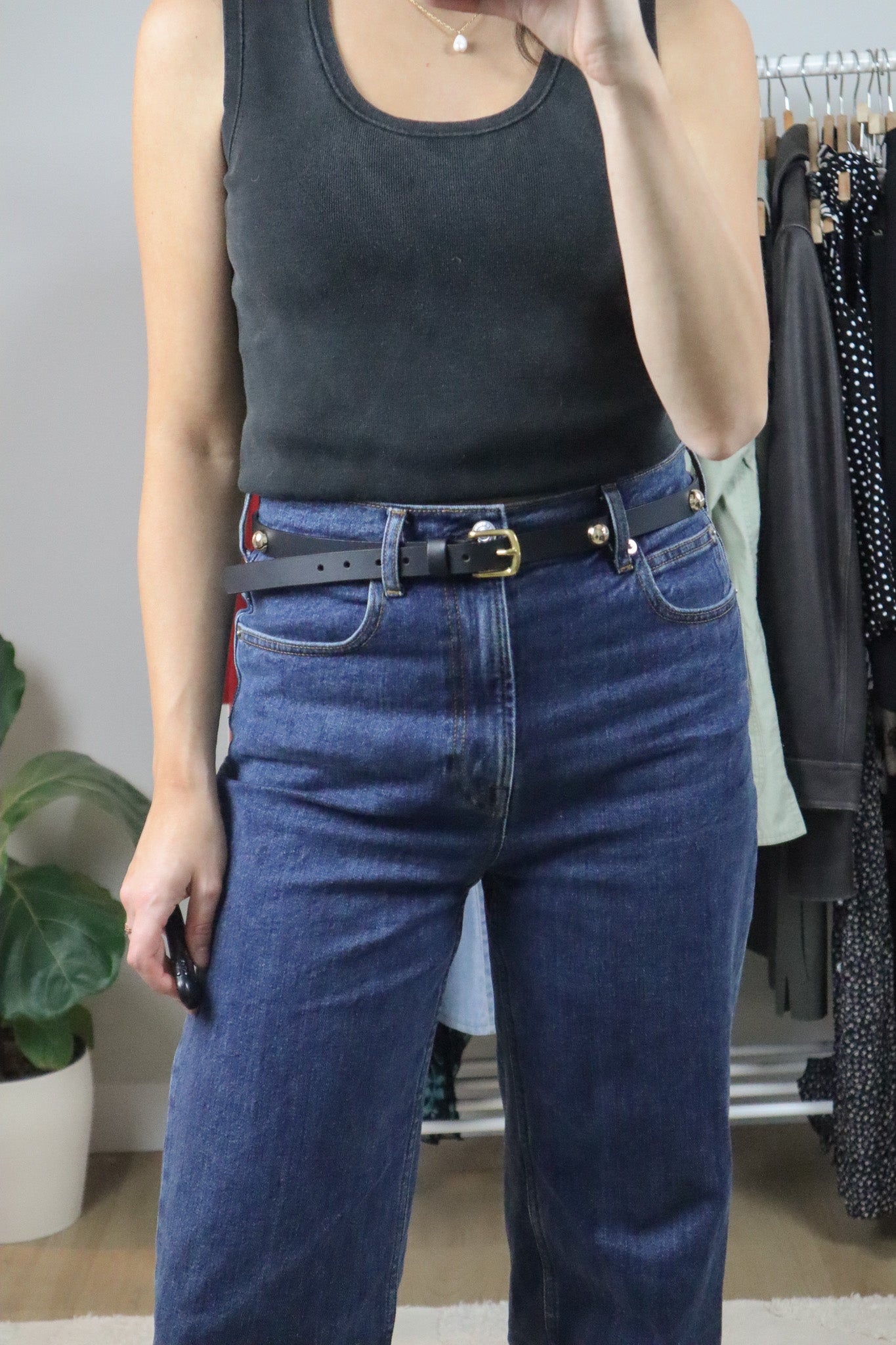 Made in Canada x Studded Leather Belt (M)