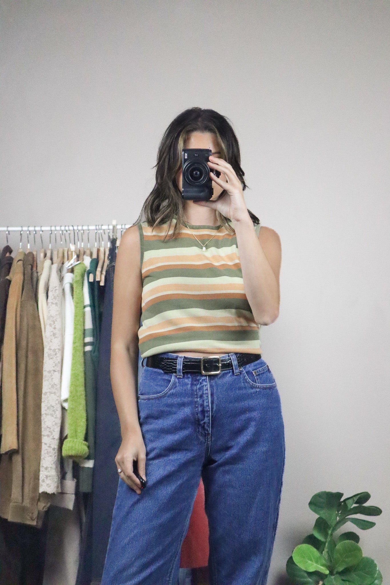 Vintage x Silk Striped Tank (M)