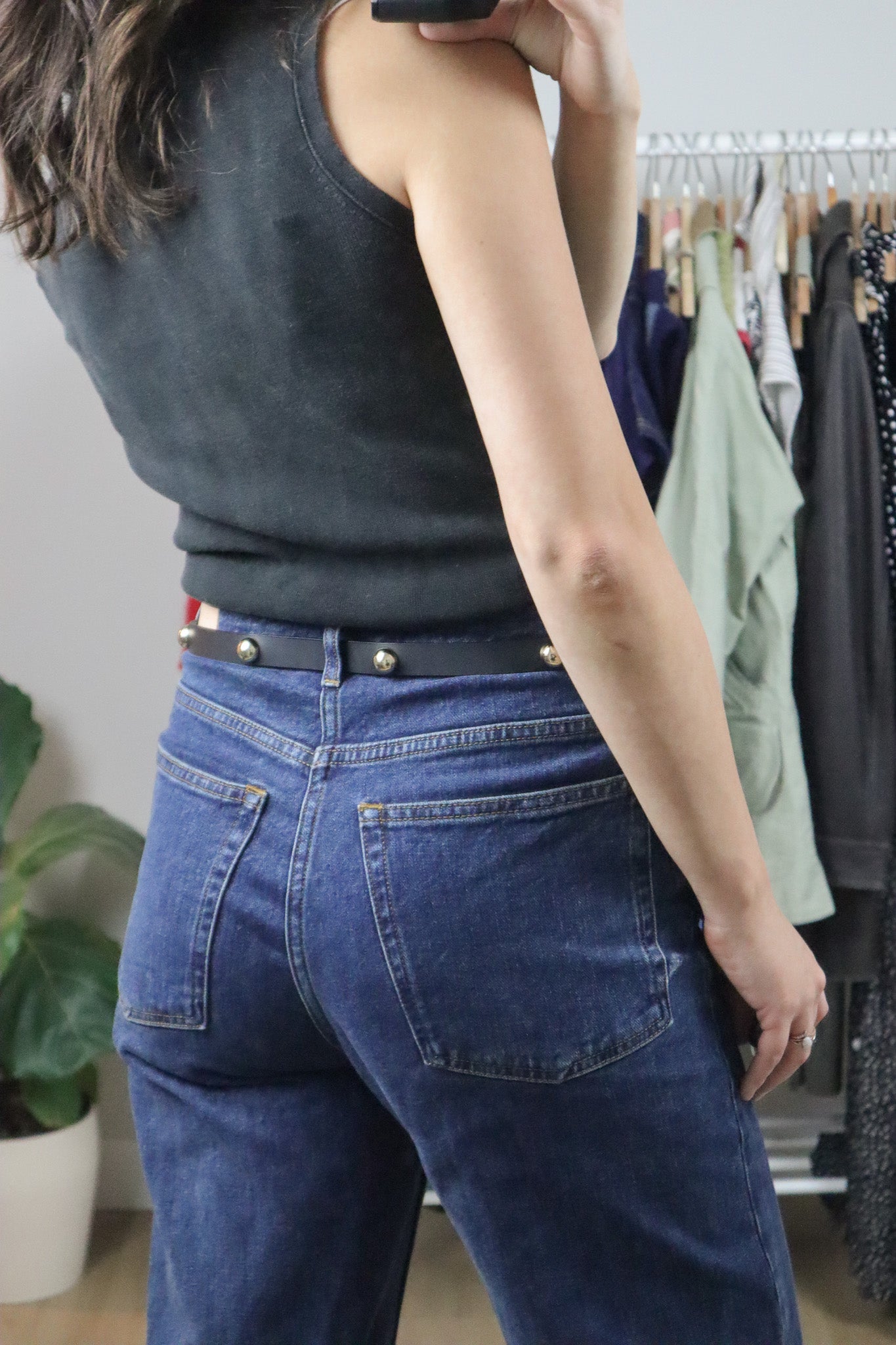 Made in Canada x Studded Leather Belt (M)