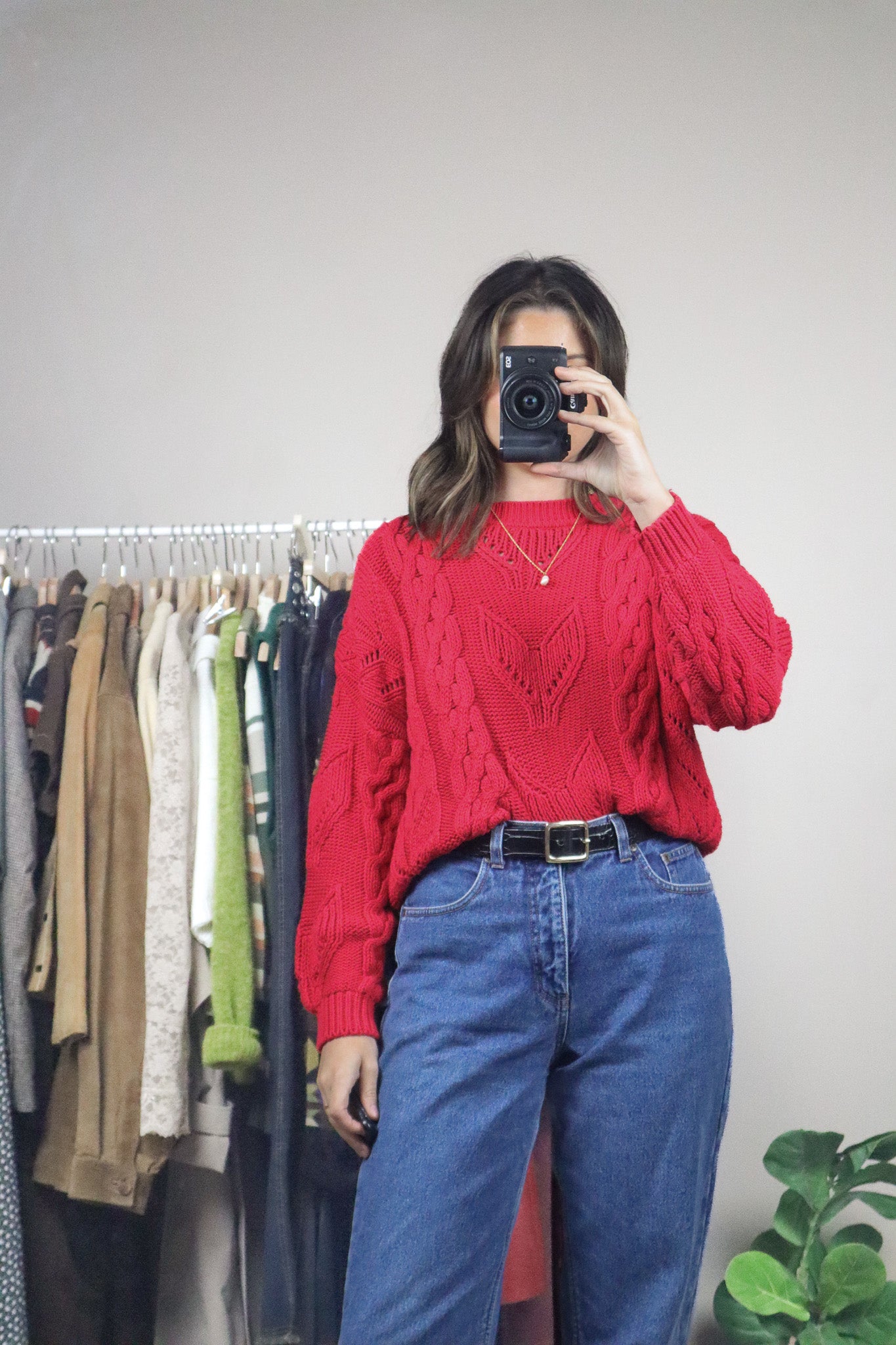 Vintage x Cable-Knit Sweater (S)