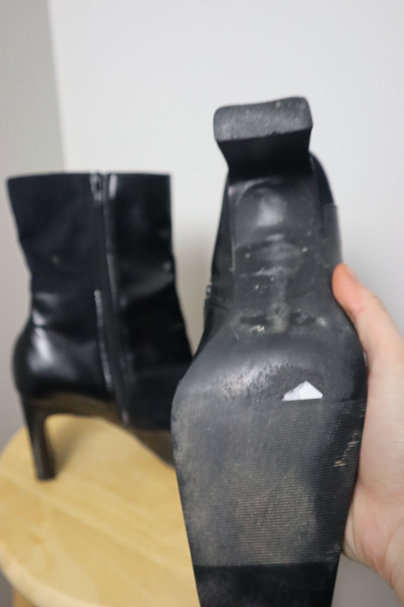 Vintage x Faux Leather/Faux Suede Patchwork Boots (8)