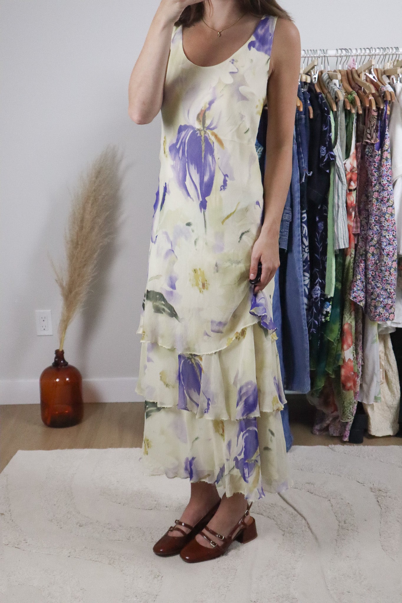 Vintage x Silk Floral Beaded Maxi Dress (10)