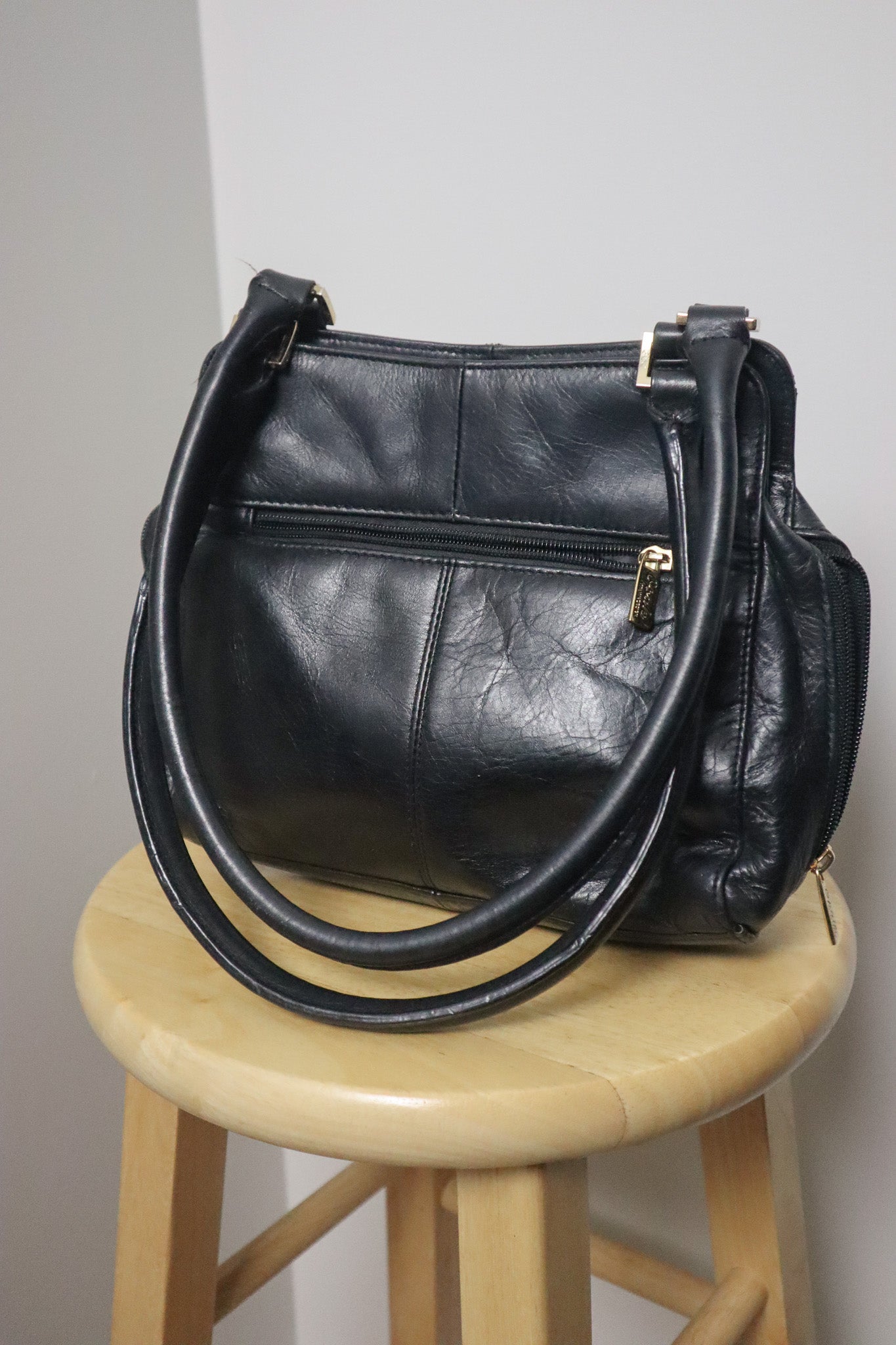 Vintage x Faux Leather Contrast Purse