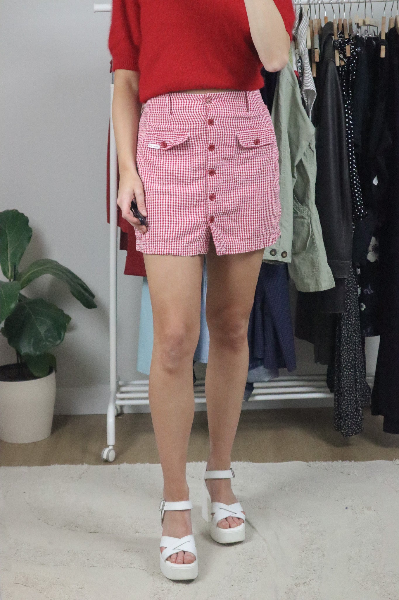 Vintage x Cotton Gingham Mini Skirt (8)