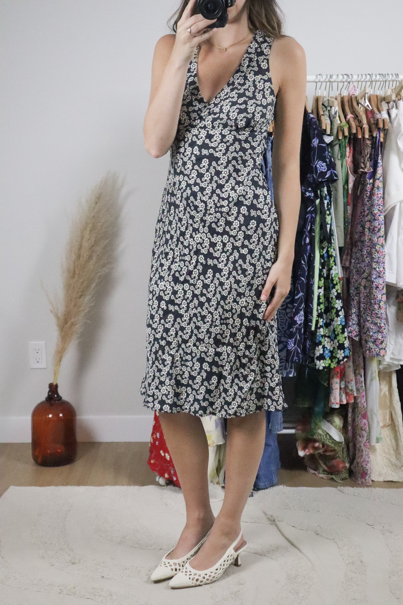 Vintage x Silk Midi Dress (XS)