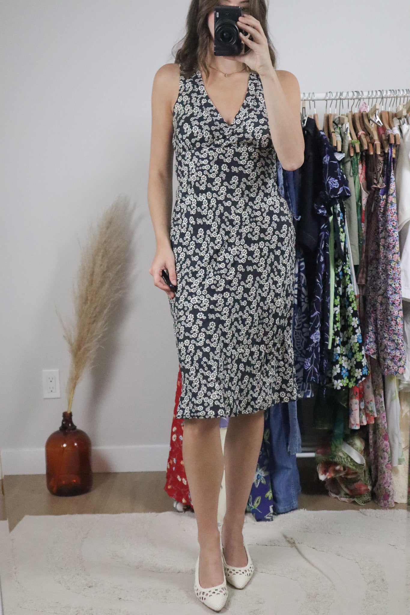 Vintage x Silk Midi Dress (XS)