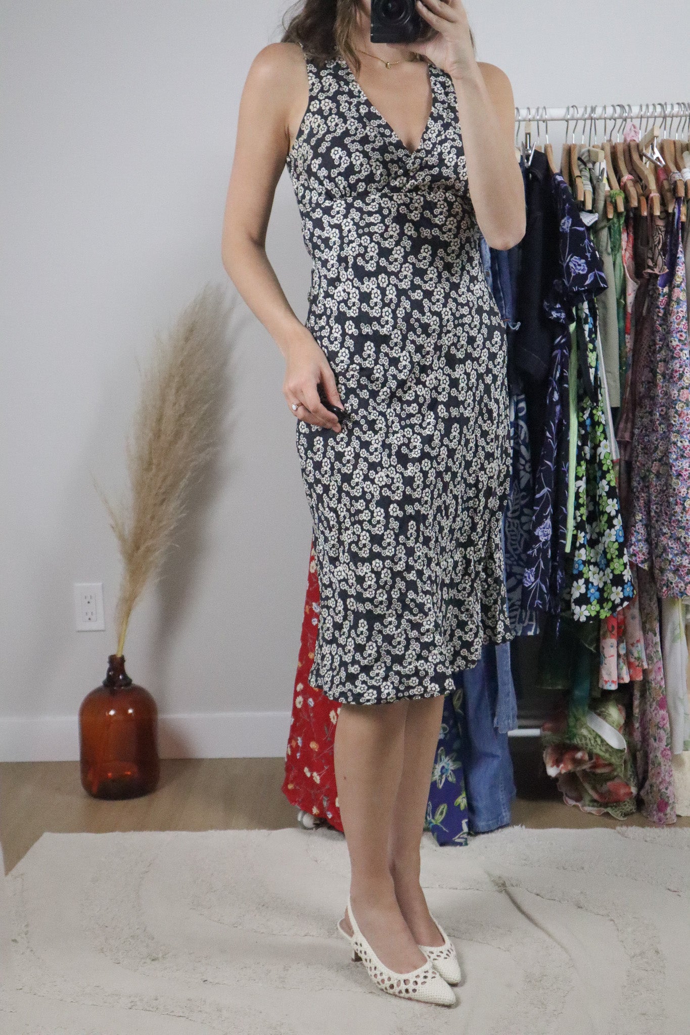 Vintage x Silk Midi Dress (XS)