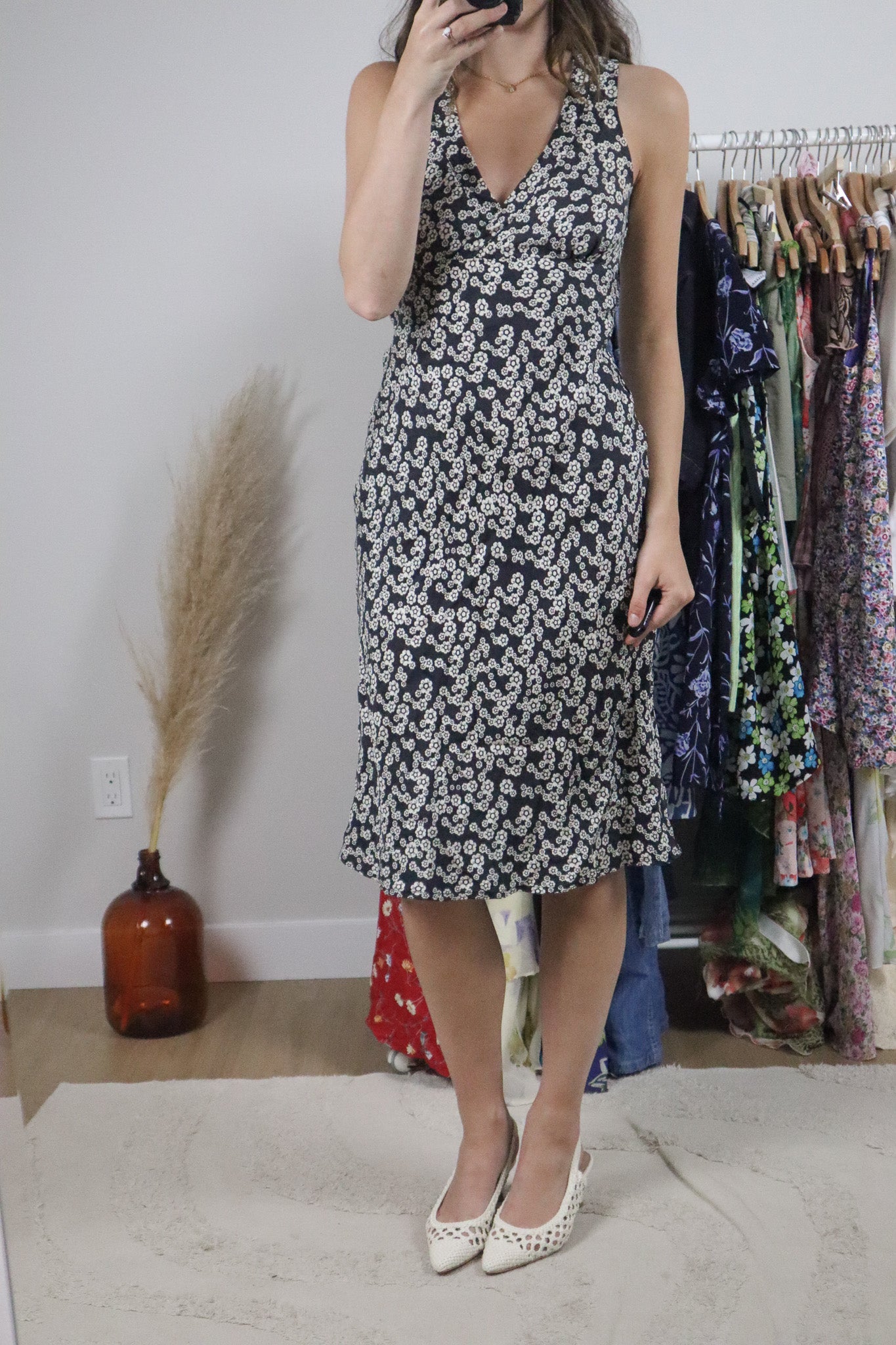 Vintage x Silk Midi Dress (XS)