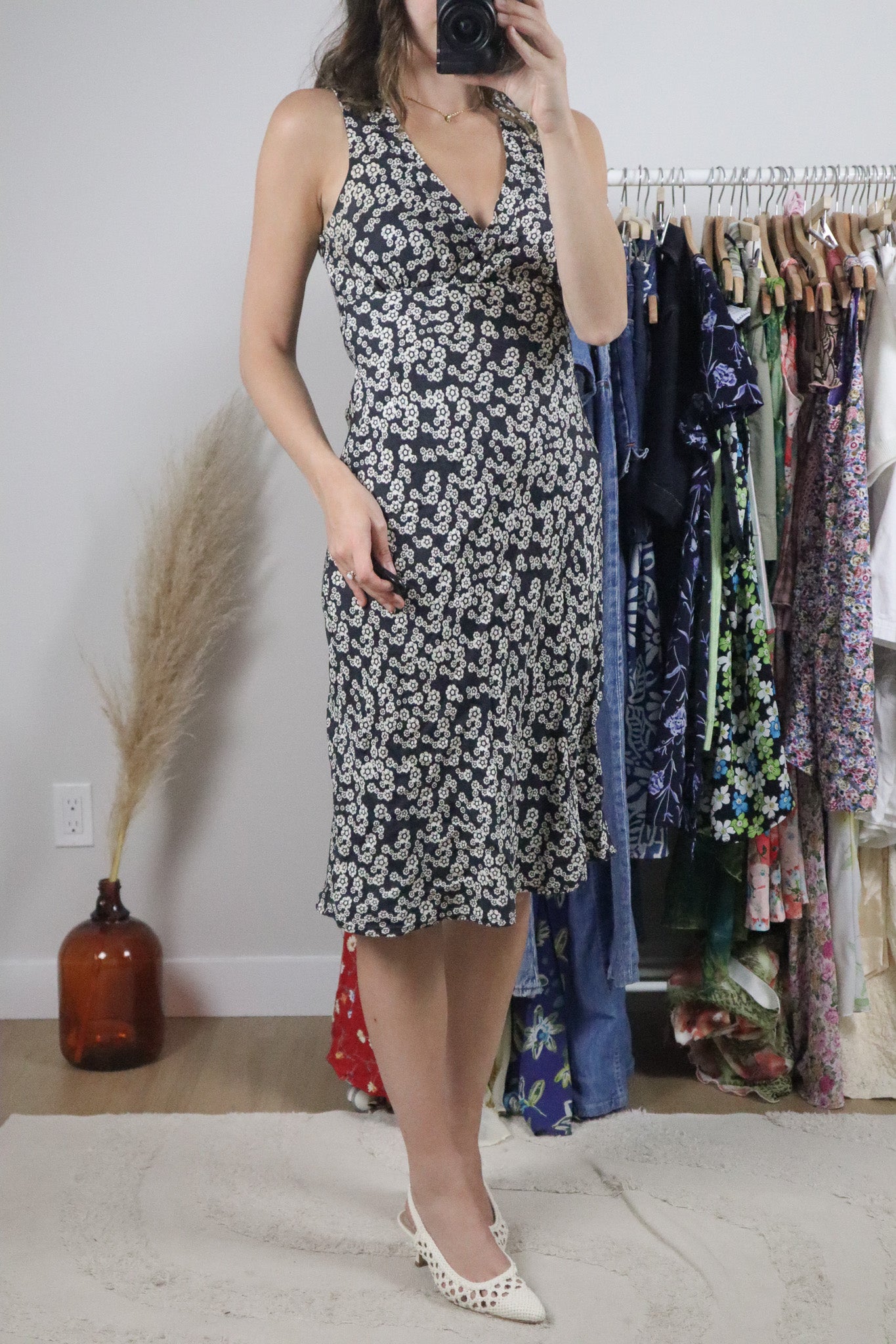 Vintage x Silk Midi Dress (XS)