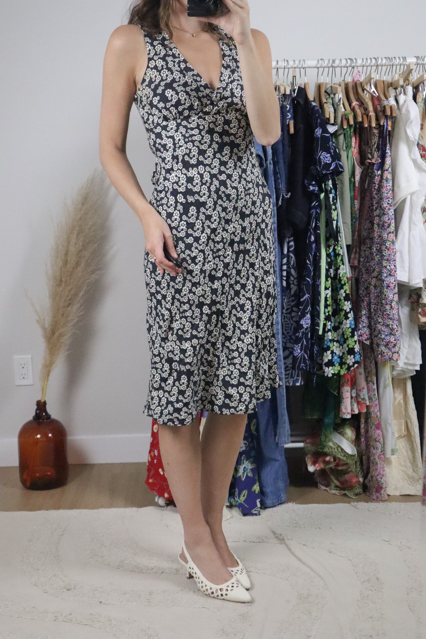 Vintage x Silk Midi Dress (XS)